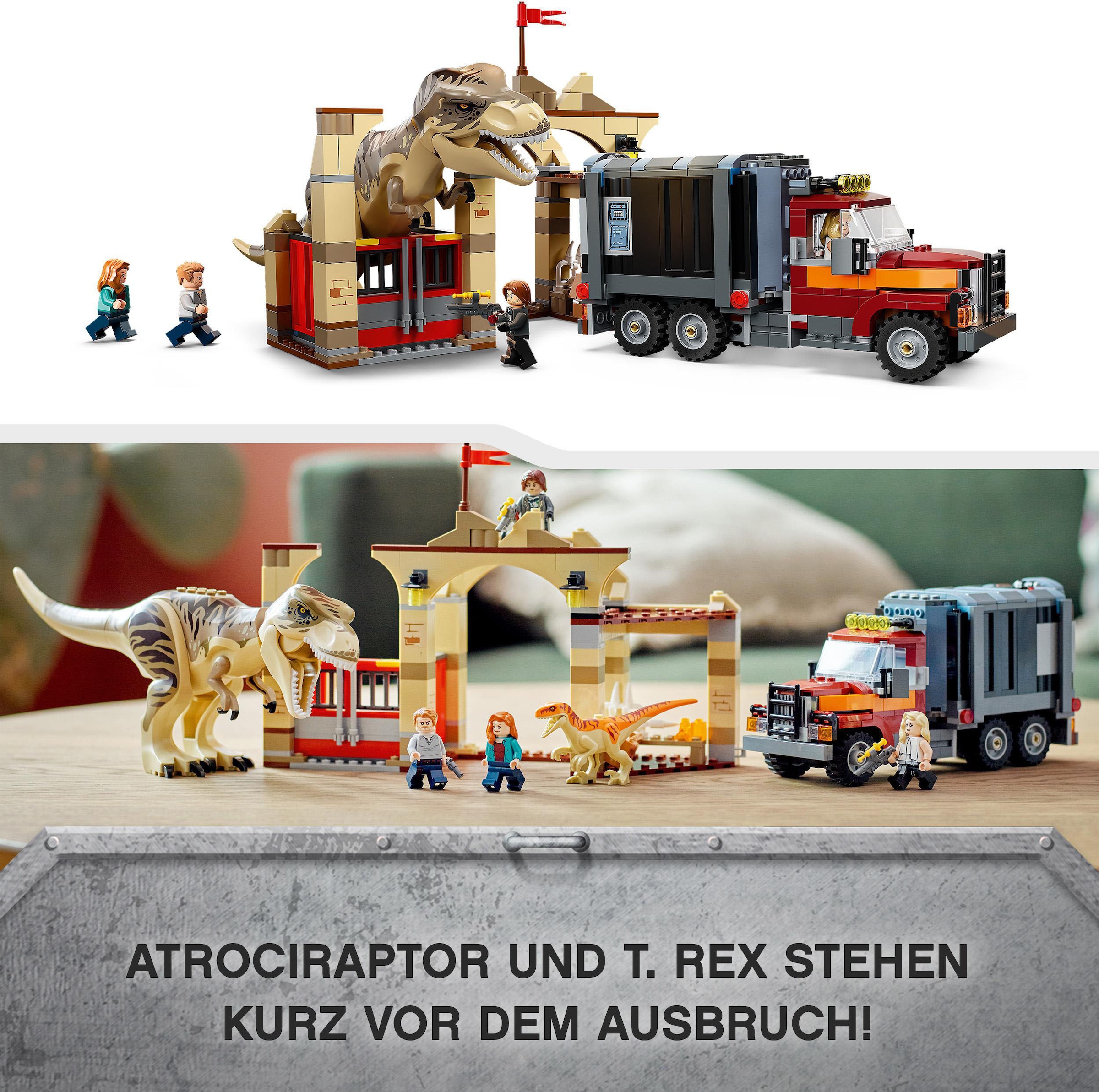 LEGO® Konstruktionsspielsteine »T. Rex & Atrociraptor: Dinosaurier-Ausbruch (76948)«, (466 St.), LEGO® Jurassic World