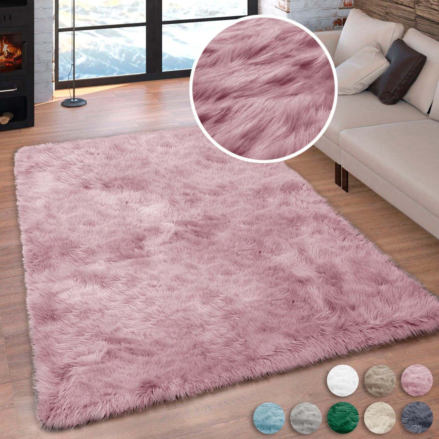Home affaire Fellteppich »Valeria«, rechteckig, 60 mm Höhe, Kunstfell, besonders weich und flauschig, fussbodenheizungsgeeignet, pflegeleicht, ideale Teppiche für Wohnzimmer, Schlafzimmer und Esszimmer
