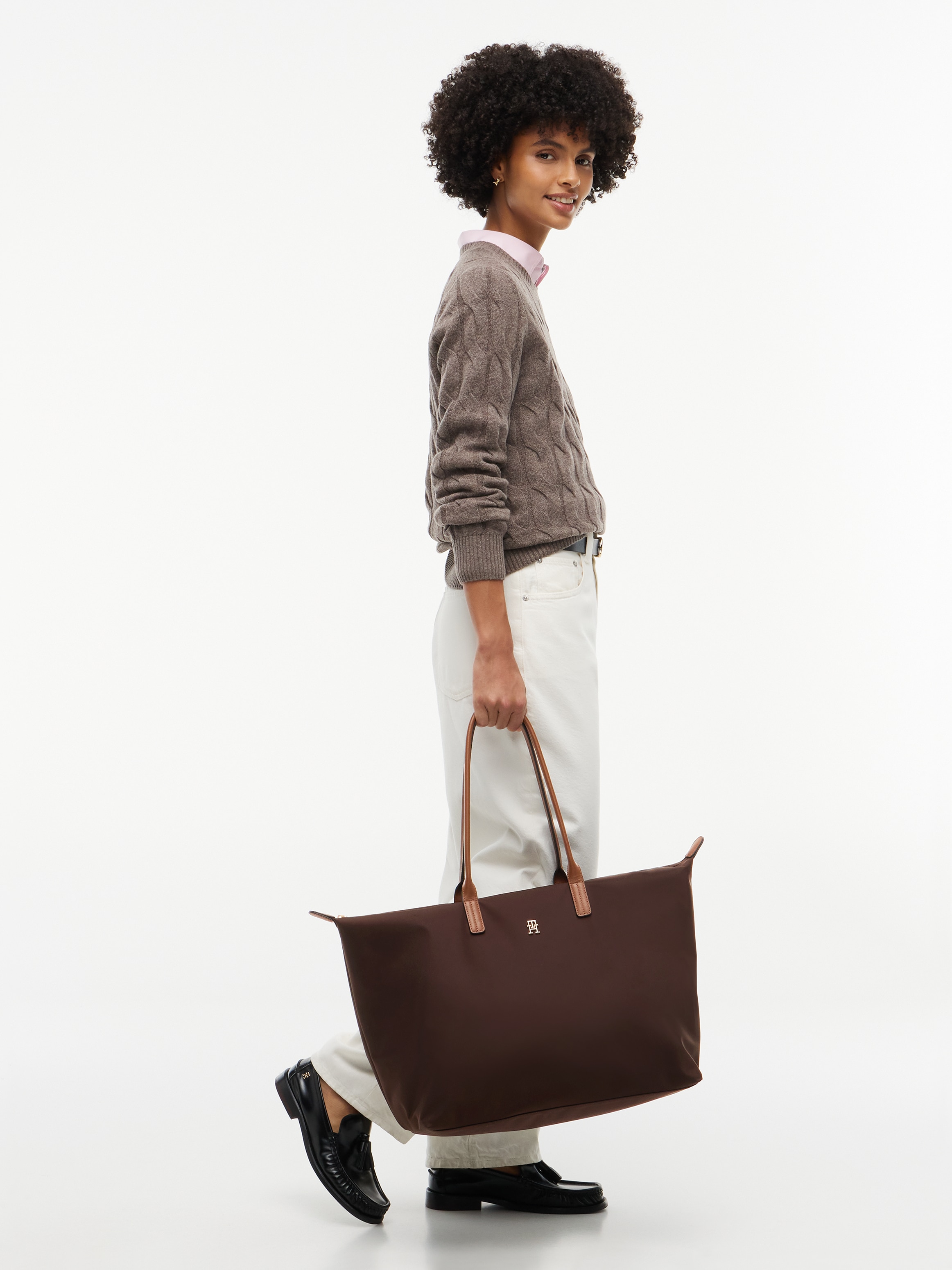 Tommy Hilfiger Sac à main »POPETTE MAXI TOTE« Sac à épaule pour femme avec emblème logo TH