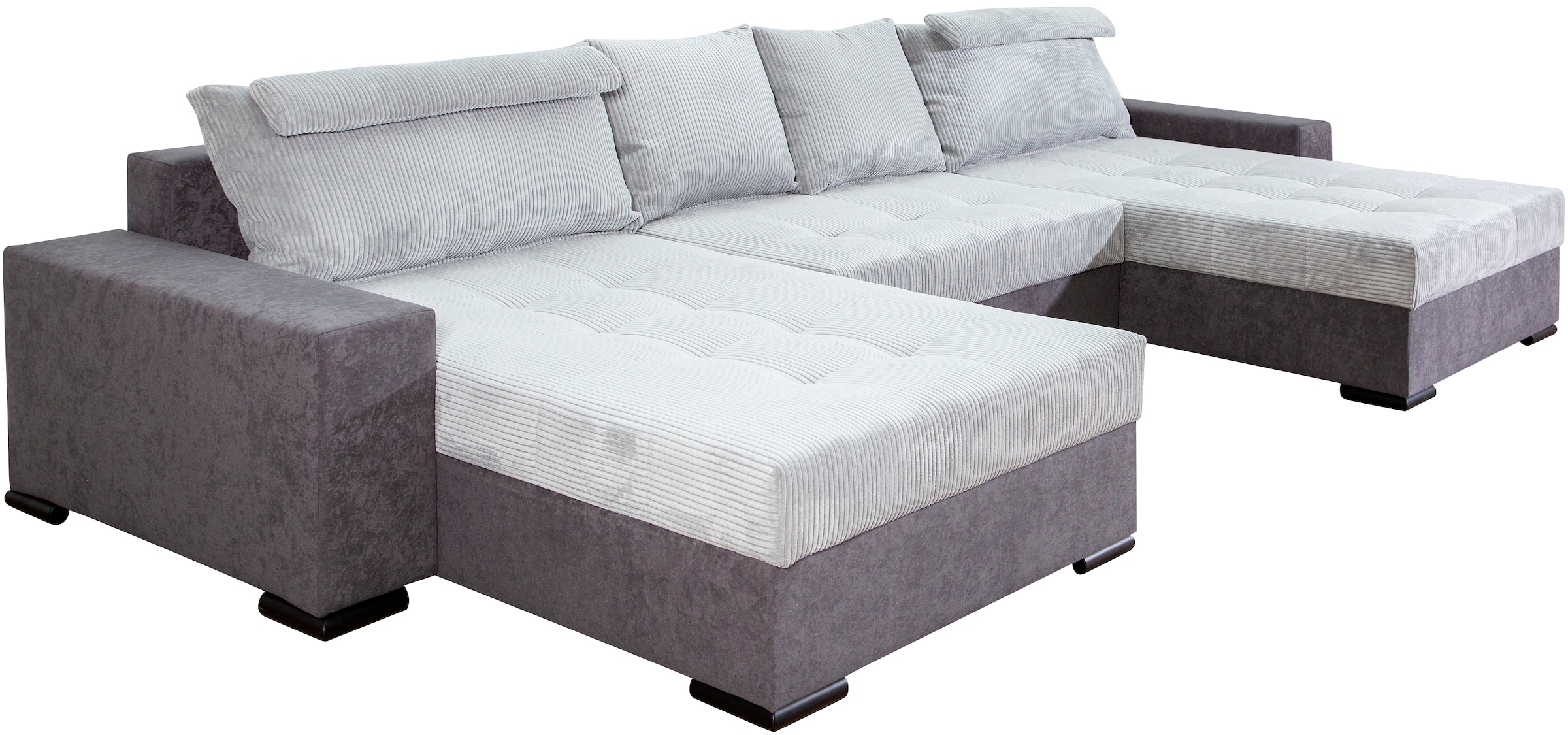COLLECTION AB Wohnlandschaft »XXXL-Josy Relax U-Form Breite 352 cm, mit 2 gleich grossen Recamieren«, inkl. Bettfunktion, Bettkasten, mit 4 Rückenkissen in zwei Grössen