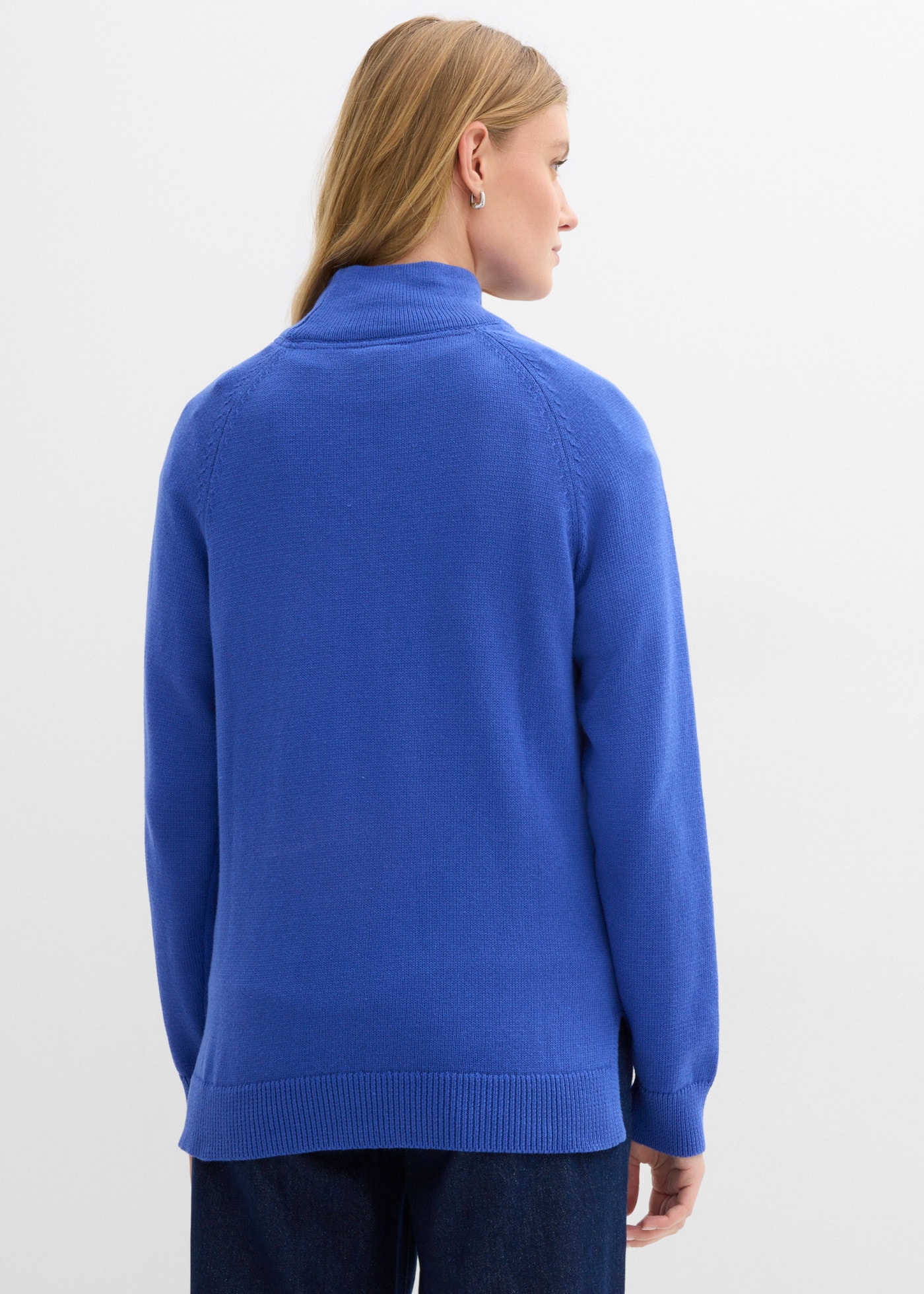 bonprix Rollkragenpullover bequeme Passform, mit Stehkragen, aus Baumwolle