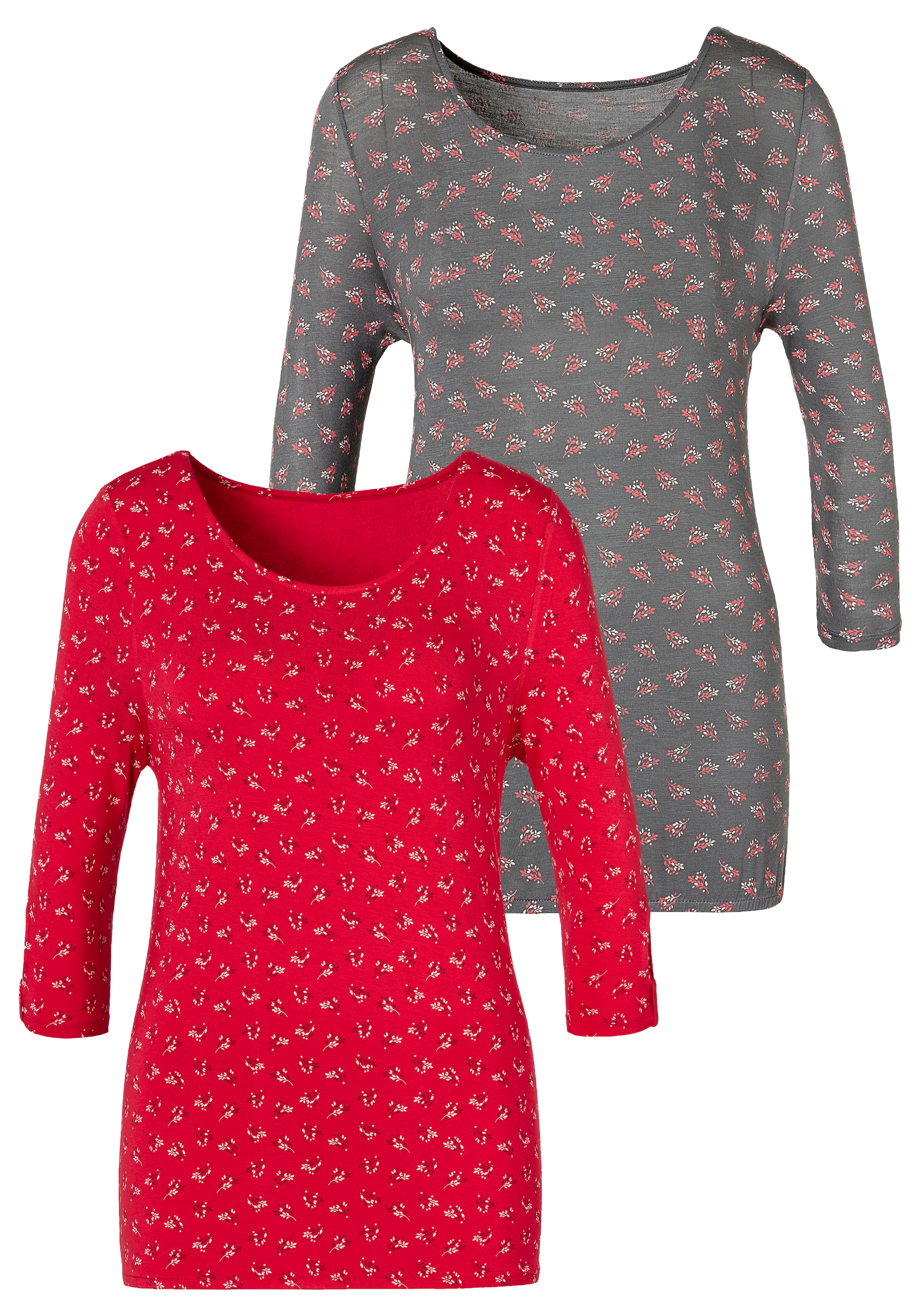 Image of LASCANA T-Shirt, (2er-Pack), mit kleinem Cut-Out am Ärmel bei Ackermann Versand Schweiz