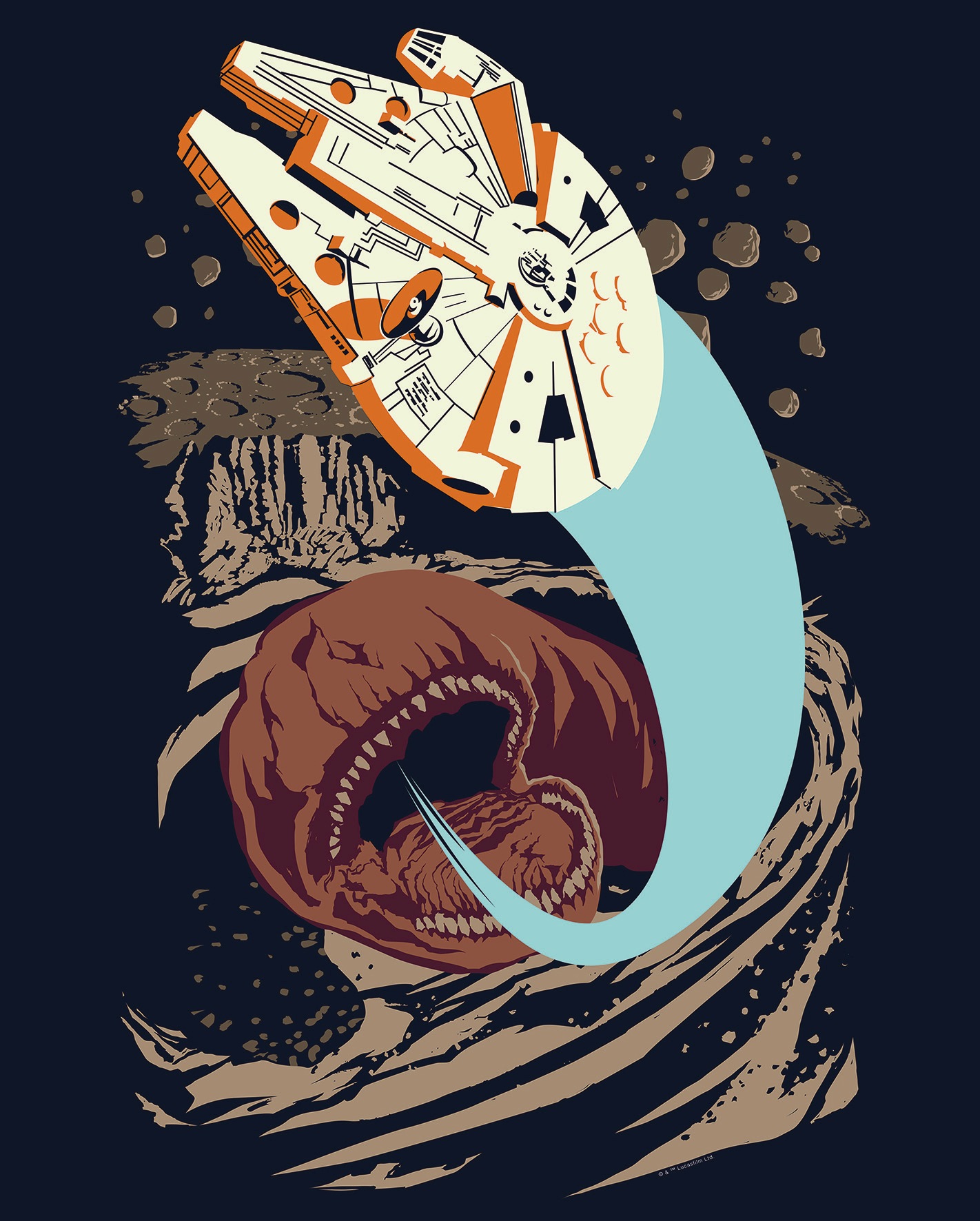 Image of Komar Poster »Star Wars Classic Vector Asteroid Worm«, Star Wars bei Ackermann Versand Schweiz