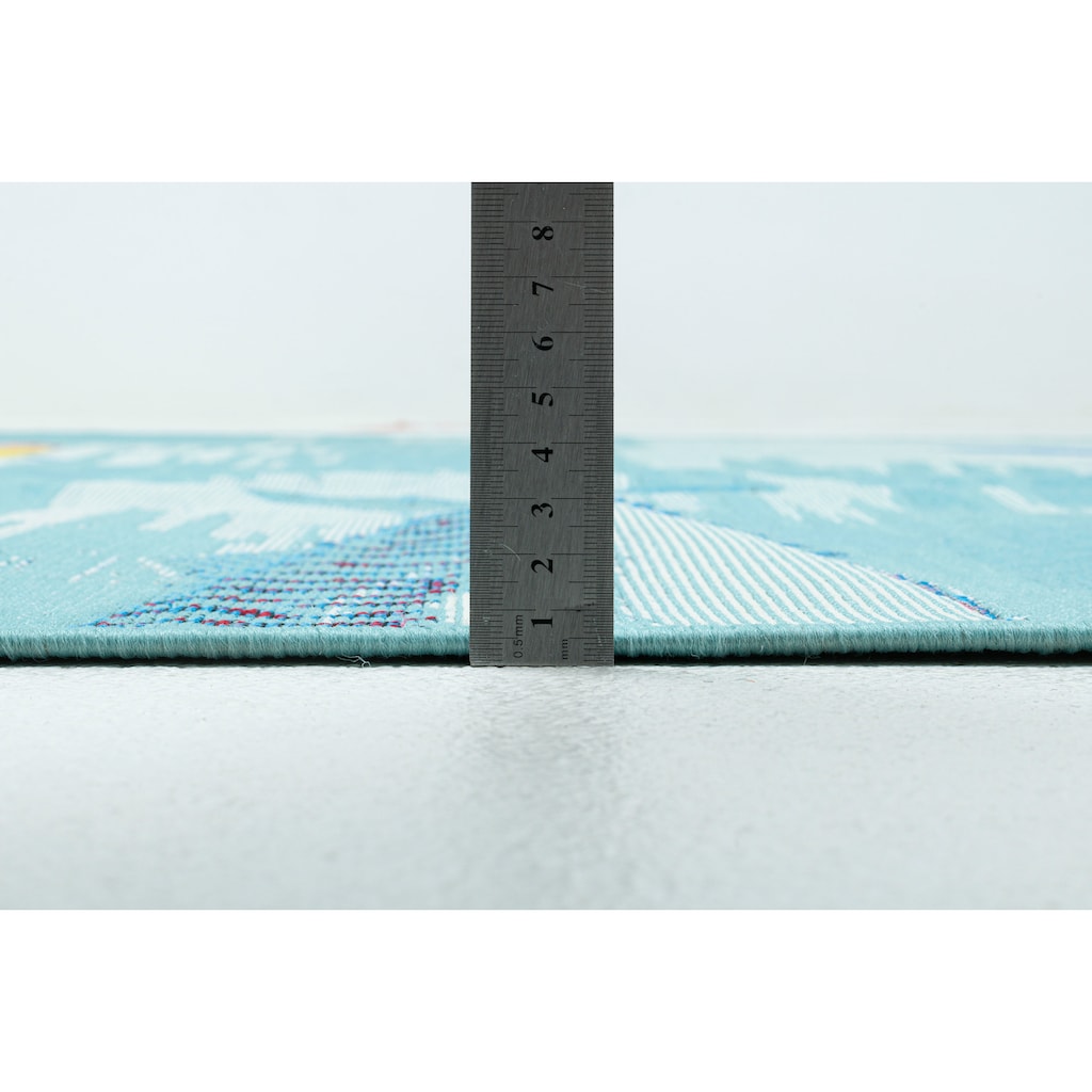Sansibar Teppich »Rantum Beach SA-015«, rechteckig, Flachgewebe, modernes Design, Motiv Fische, In- & Outdoor geeignet