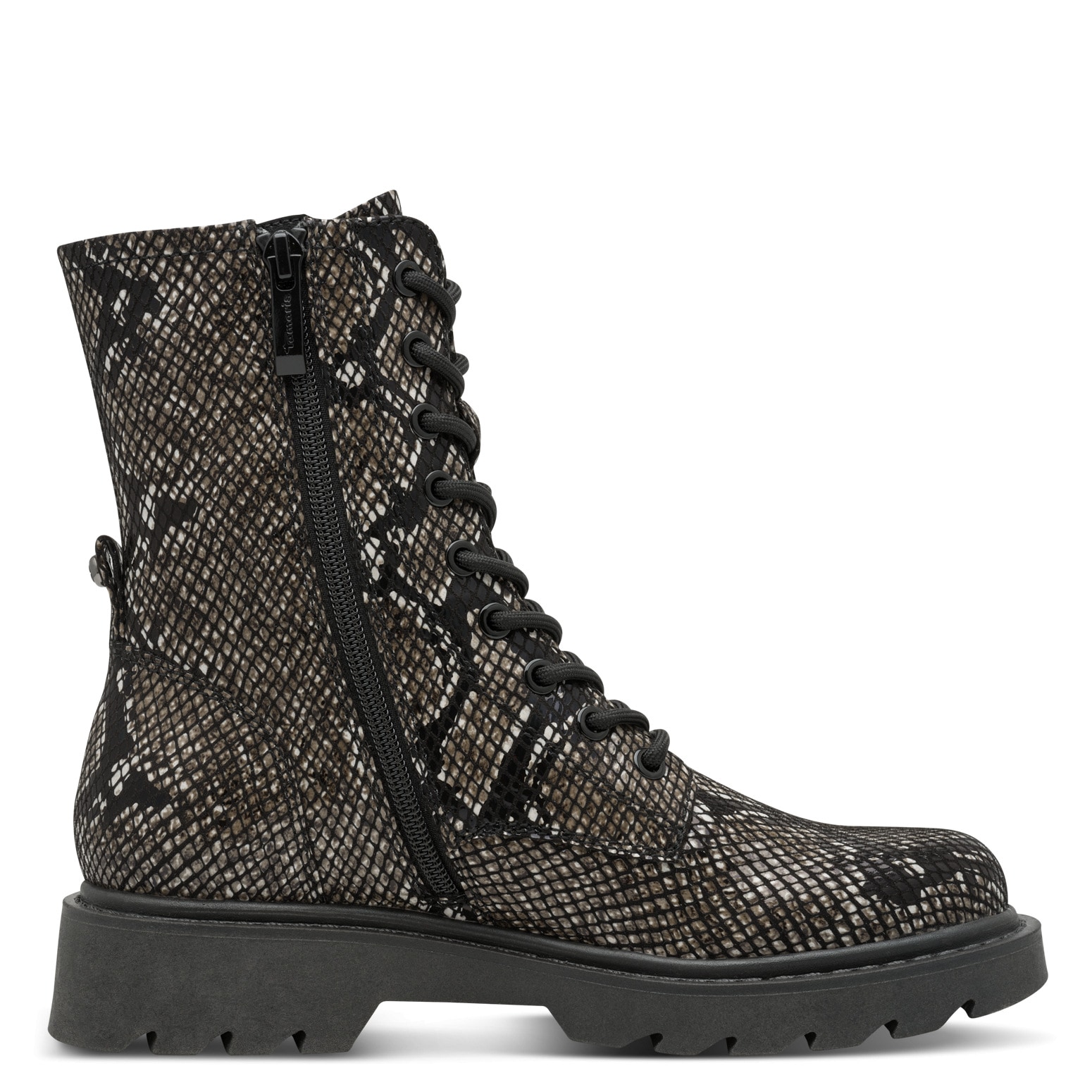 Tamaris Schnürstiefelette  , Blockabsatz, Schnürboots mit trendiger Prägung