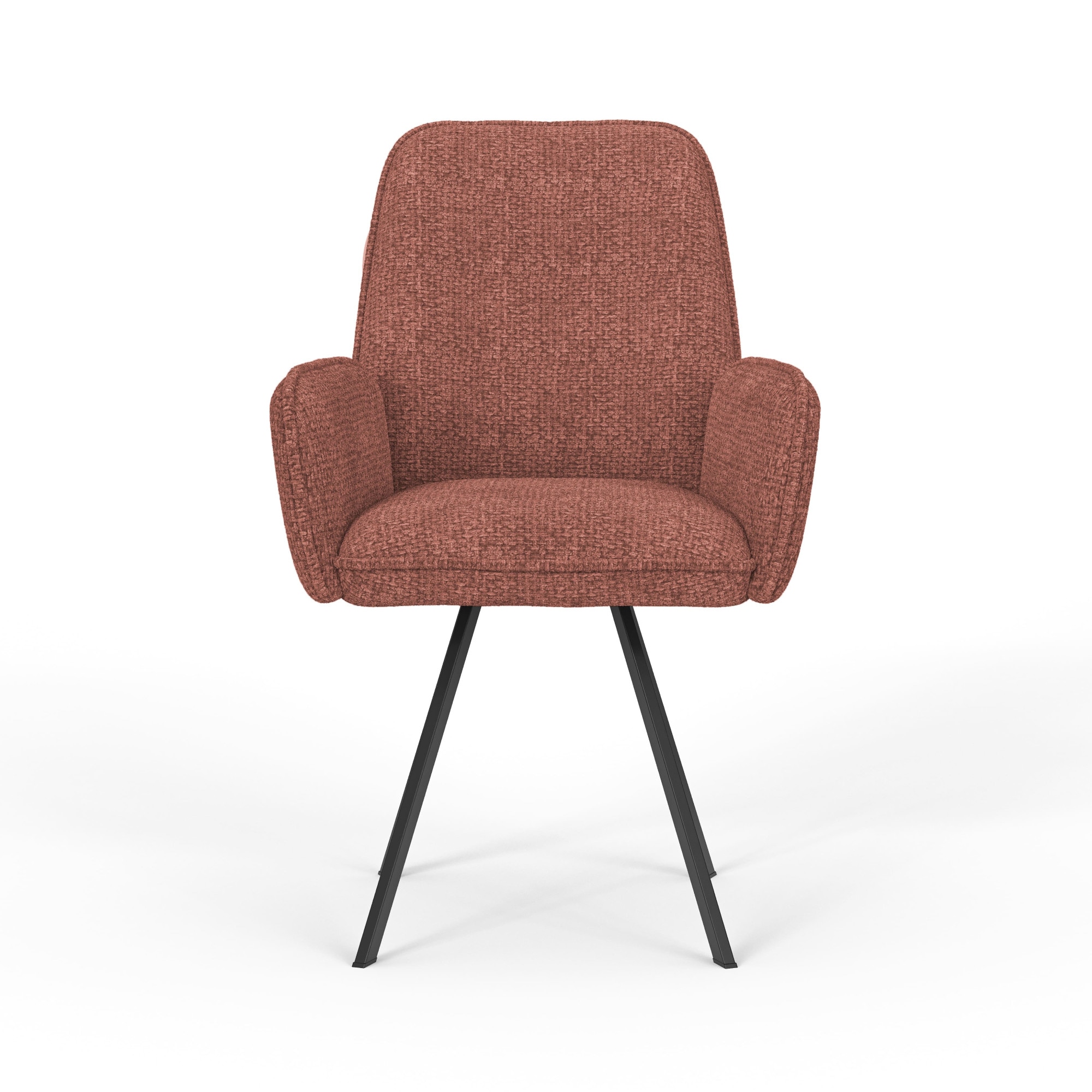 GOODproduct Chaise avec accoudoirs »Mily Esszimmerstuhl, Polstersessel, Wohnstuhl, Essstuhl mit Armlehnen« (Set) 2 cuismit schwarz pulverbeschichteten Metallbeinen, gepolstert, modern