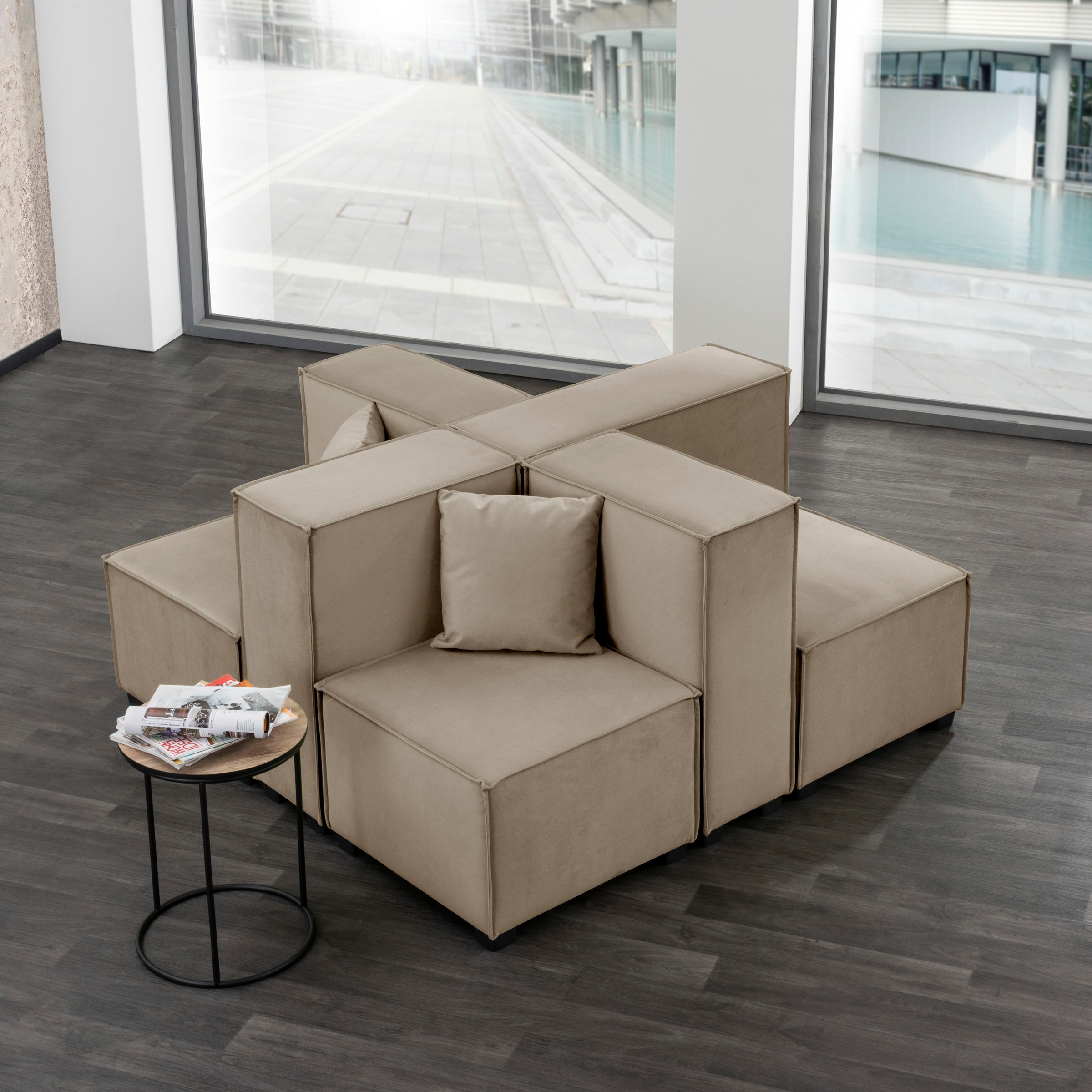 Image of Max Winzer® Wohnlandschaft »MOVE«, (Set), Sofa-Set 05 aus 8 Sitz-Elementen, inklusive 2 Zierkissen, individuell kombinierbar bei Ackermann Versand Schweiz