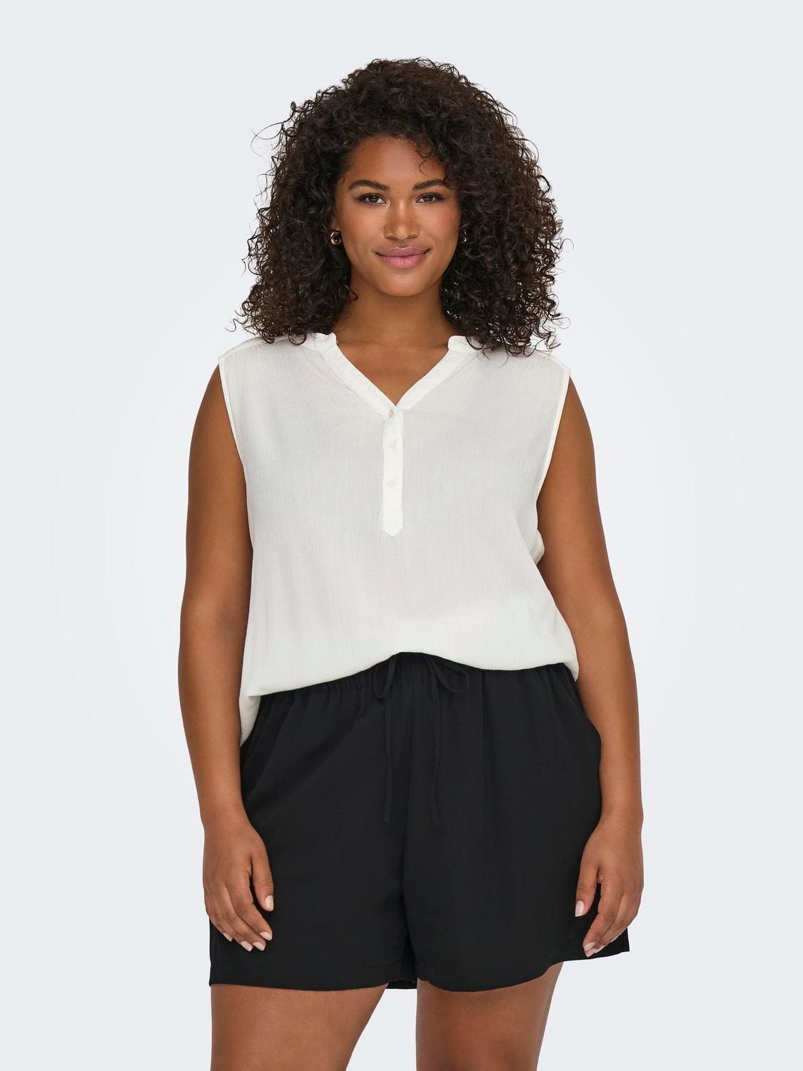 ONLY CARMAKOMA Shirttop »CARJETTE LIFE S/L TOP WVN NOOS«