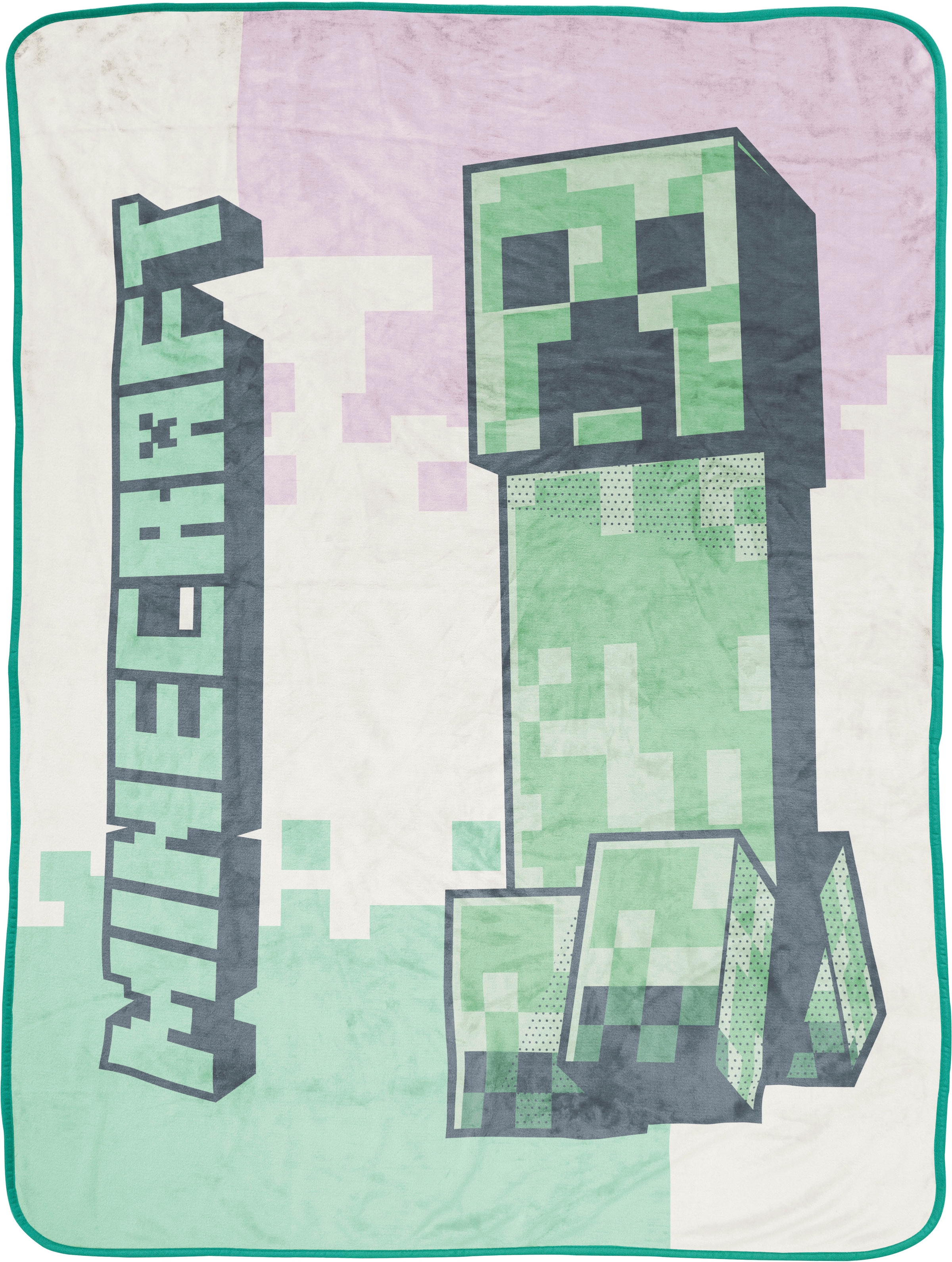 Image of Minecraft Kinderdecke "Minecraft Creeper 130 x 150 cm" flauschig