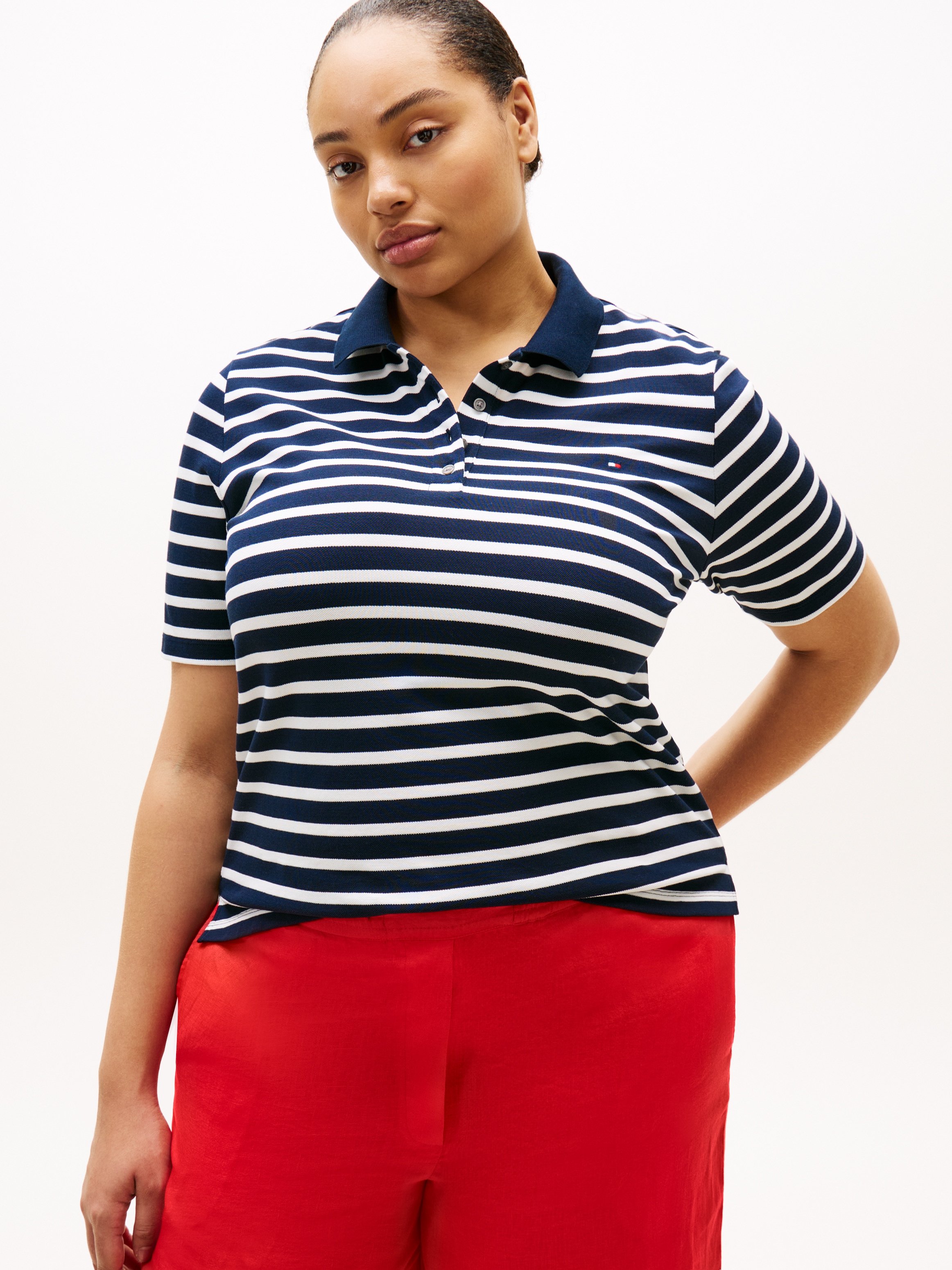 Tommy Hilfiger Curve Polo »CRV 1985 REG PIQUE POLO SS« in grossen Grössen, Piqué-Qualität