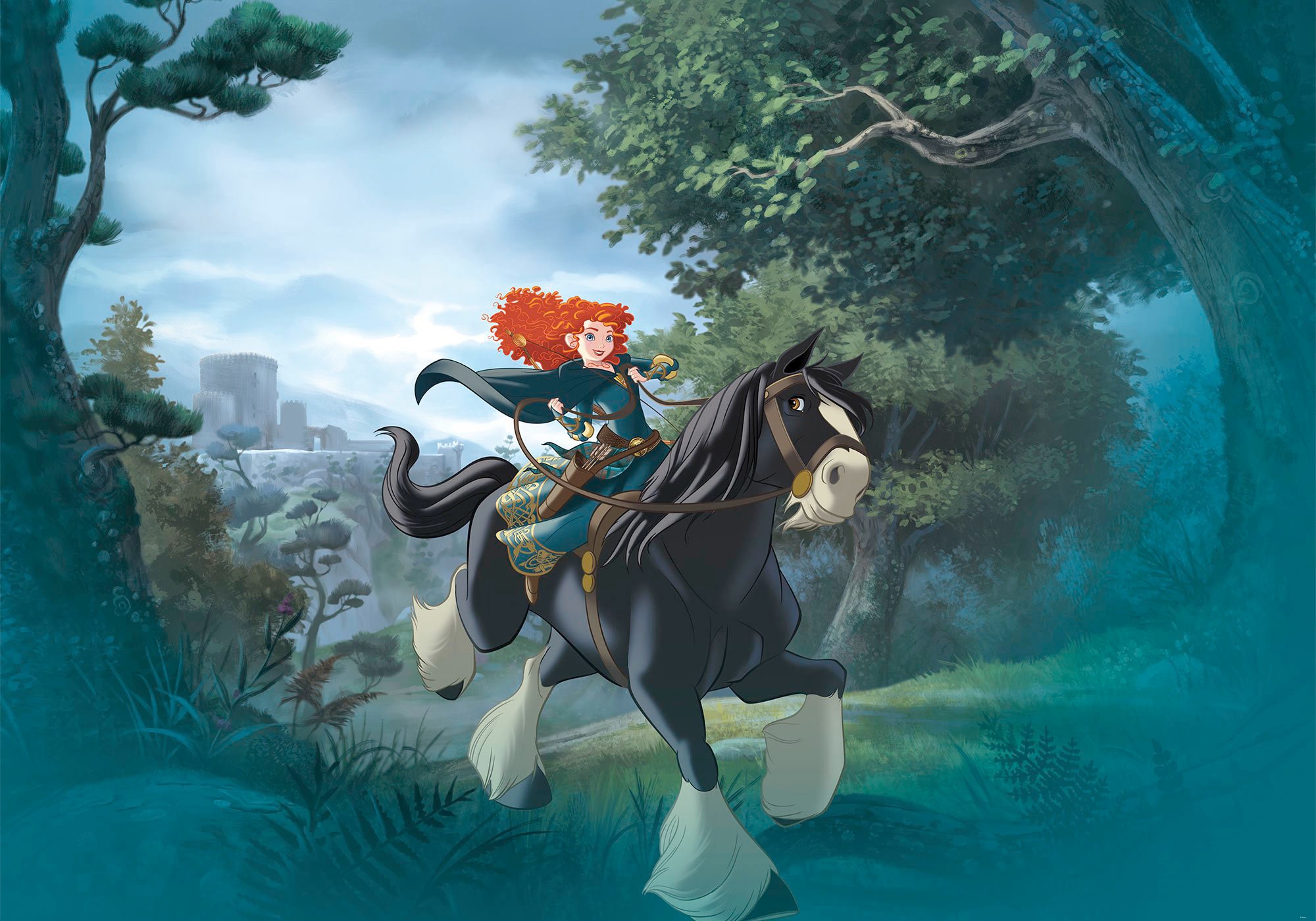 Image of Komar Vliestapete "Digitaldruck Vlies - Merida Riding - Grösse 400 x 280 cm" bedruckt glatt Kinderzimmer