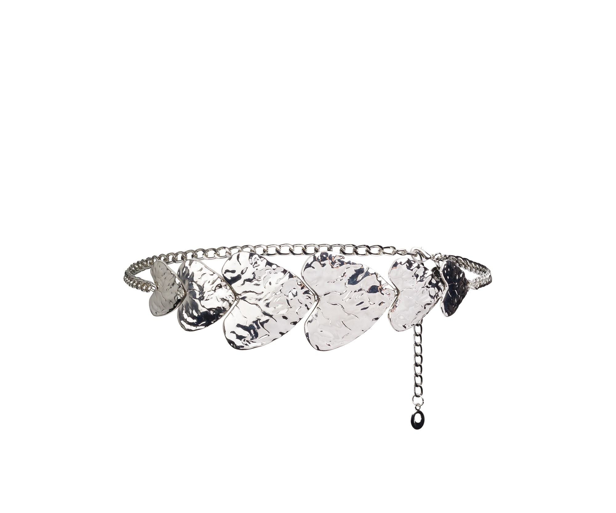 Image of Tamaris Kettengürtel ""Dolly Silver"" Vorne 6 cm breit mit gehämmerten Herzen, individuell verstellbar
