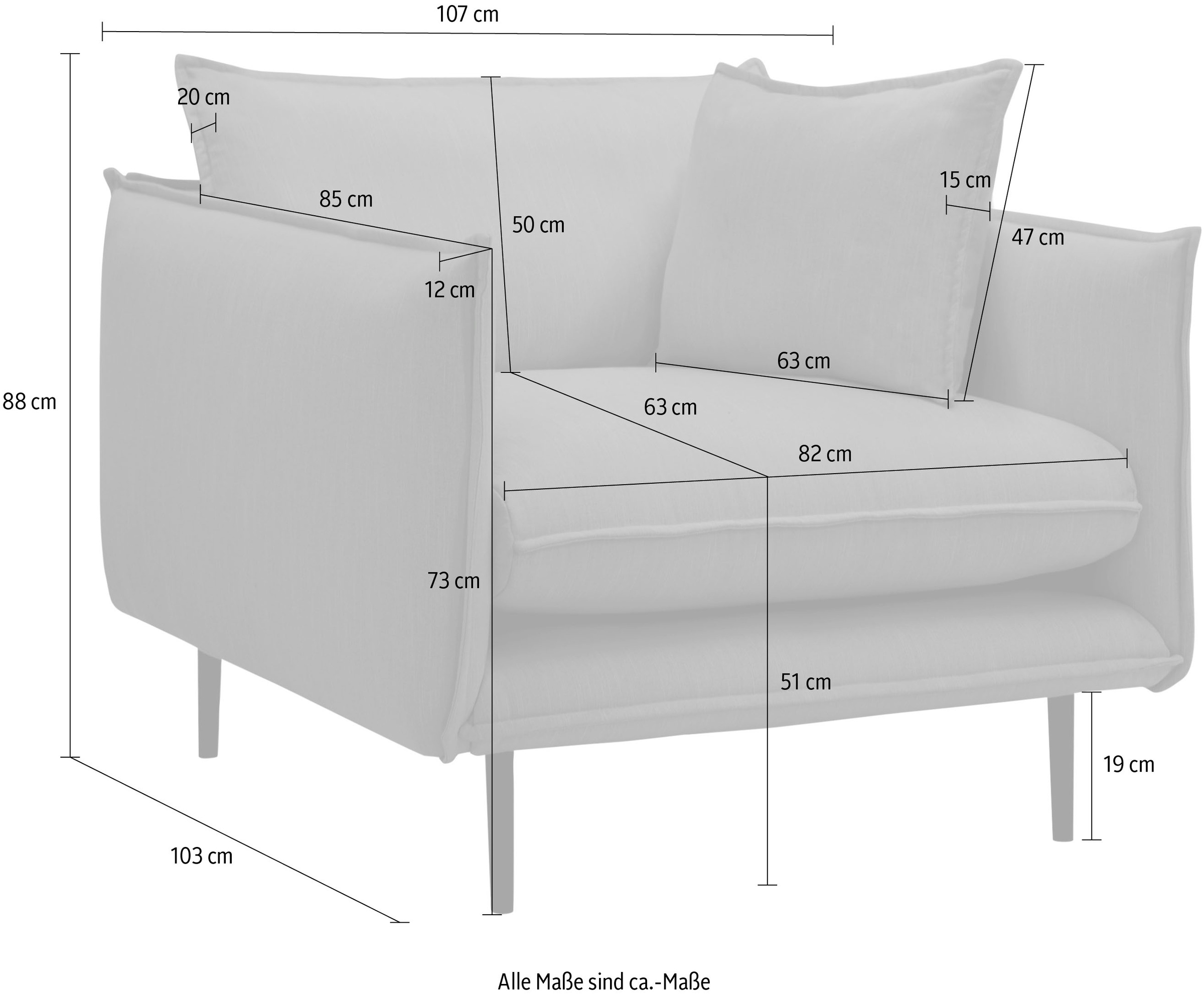 INOSIGN 1,5-Sitzer »Somba«, mit dickem Keder und eleganter Optik