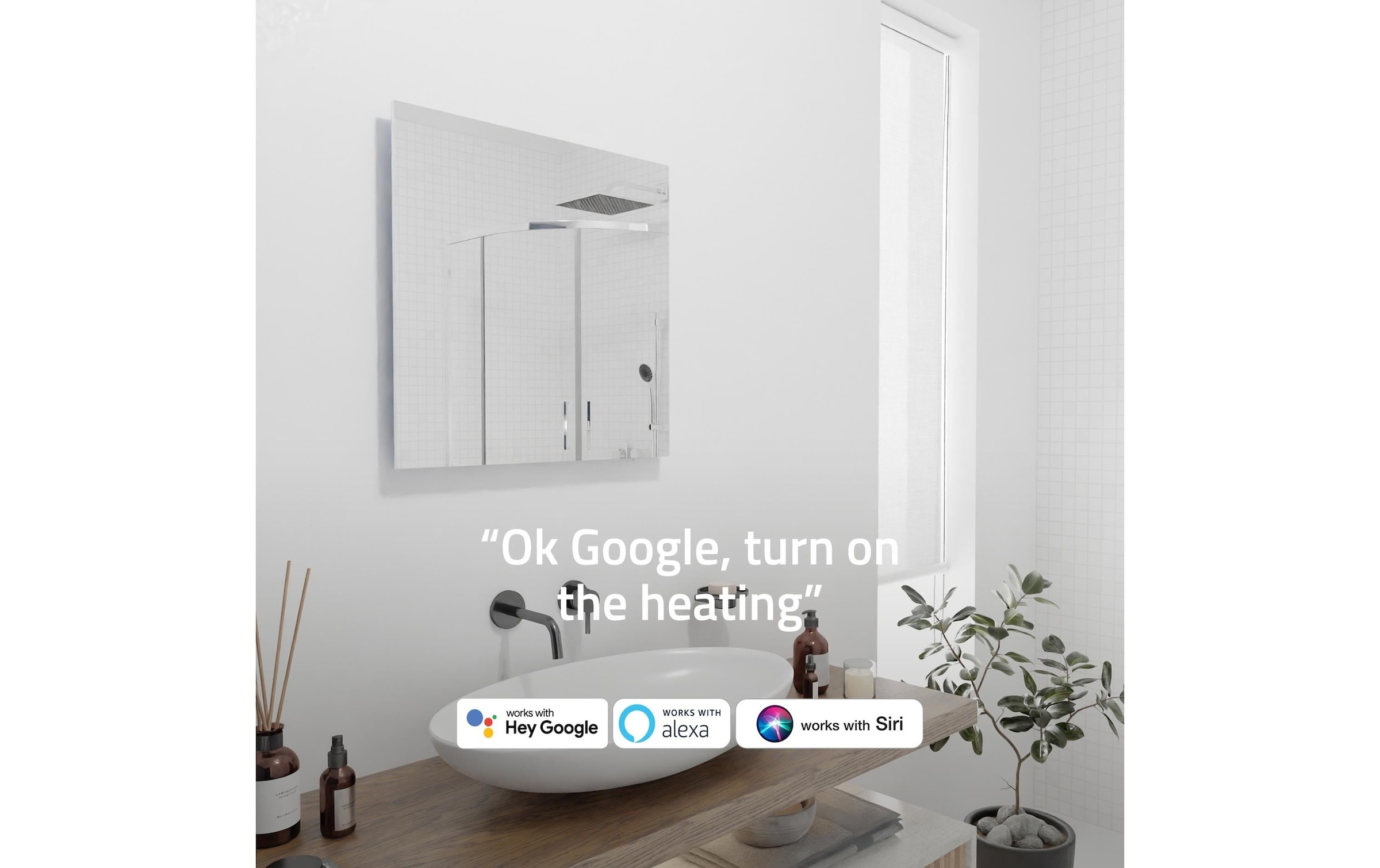 Hombli Chauffage infrarouge »smartes Infrarot Glas Heizpanel 400W Spiegel«