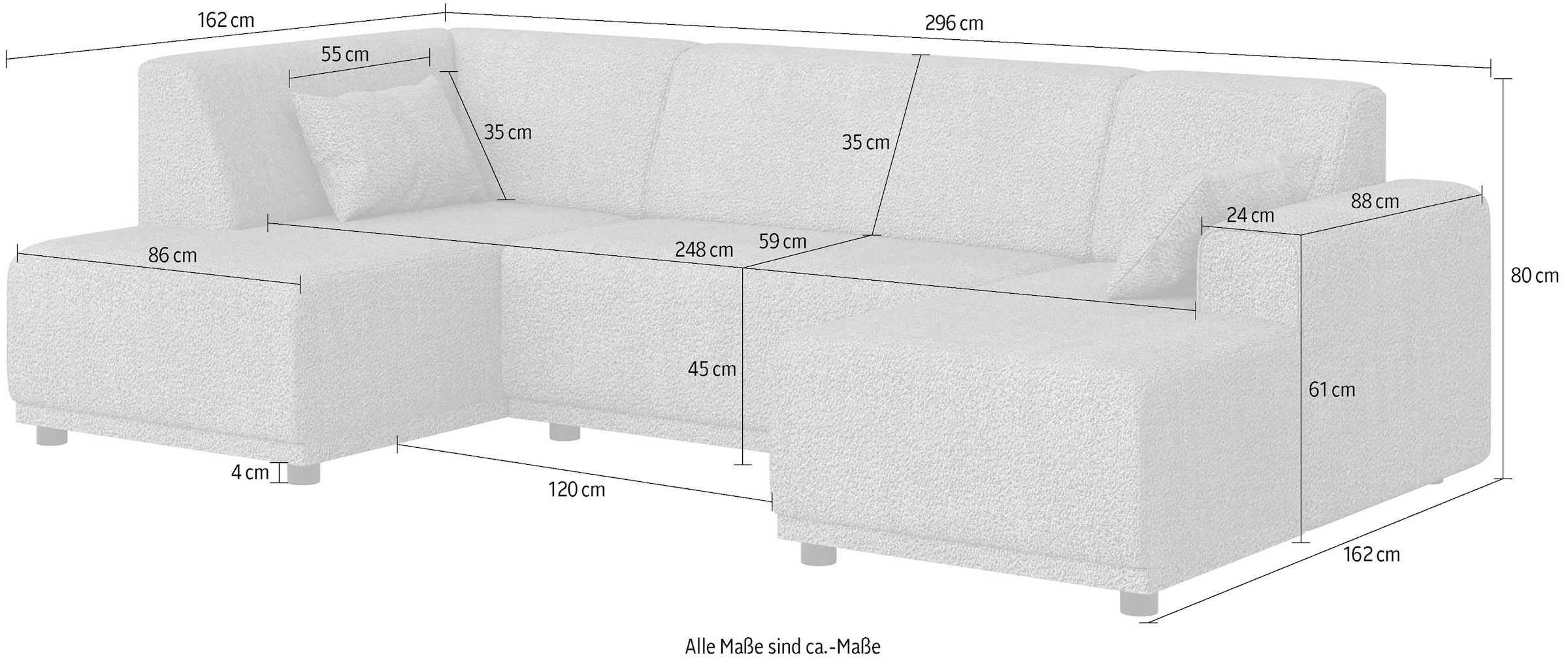 Home affaire Wohnlandschaft »TAMMO«, U-Form