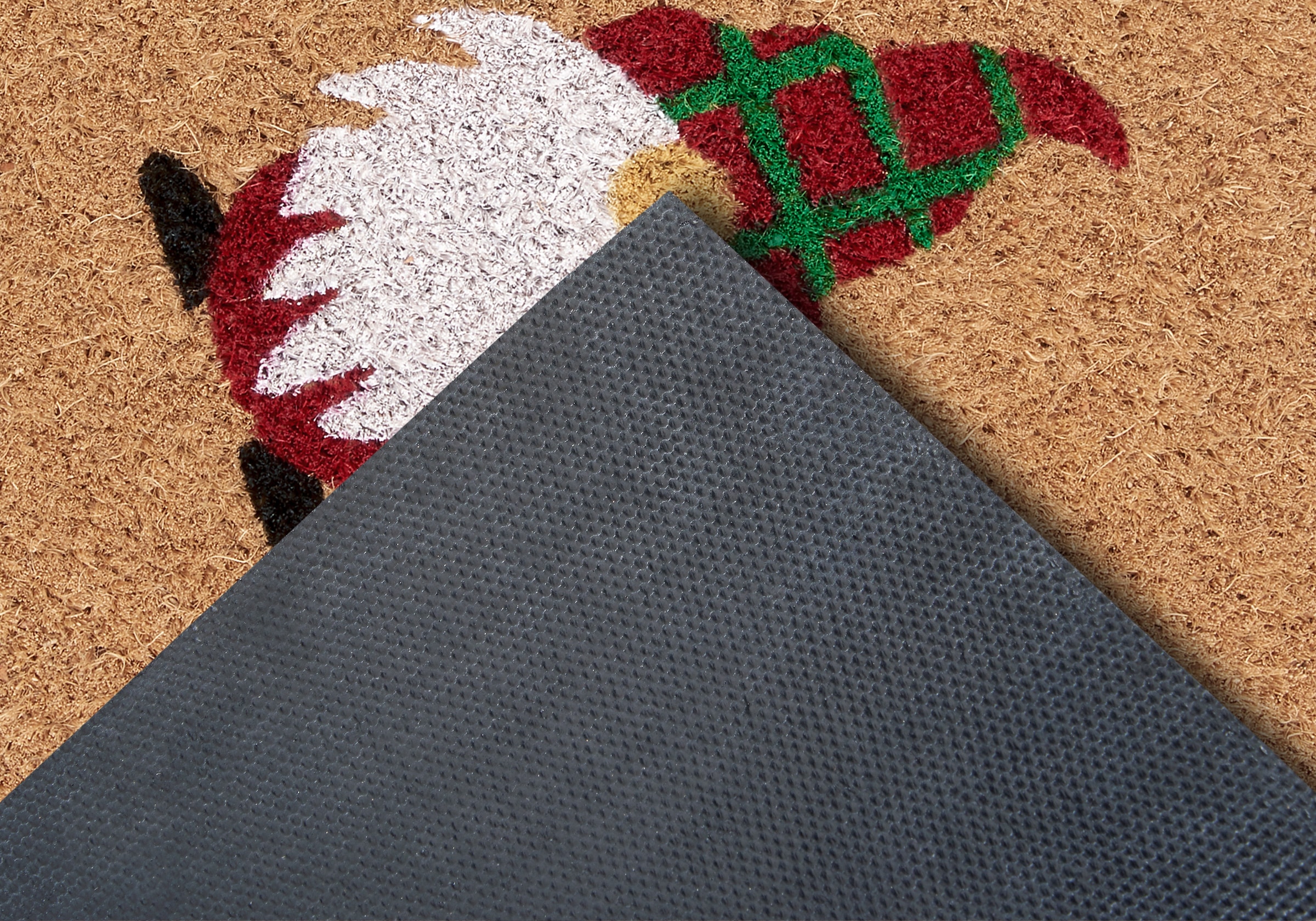HANSE Home Fussmatte »Kokos Welcome Gnome, Türmatte«, rechteckig, 15 mm Höhe, Weihnachten, Schmutzfangmatte, Outdoor, Rutschfest, Innen, Kokosmatte