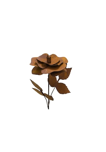 nicht definiert Gartenstecker »Ambiance Rose mit Blättern, Metall rost«