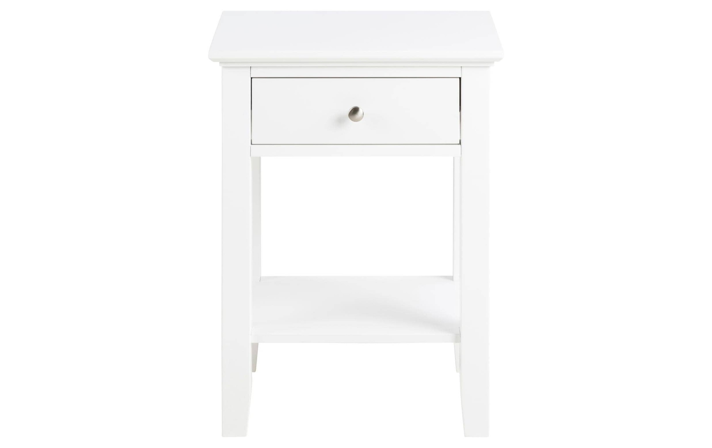 AC Design Nachttisch »Nachtkommode« rechteckiger weiss lackierter Nachtschrank, 1 Schublade und 1 Ablage