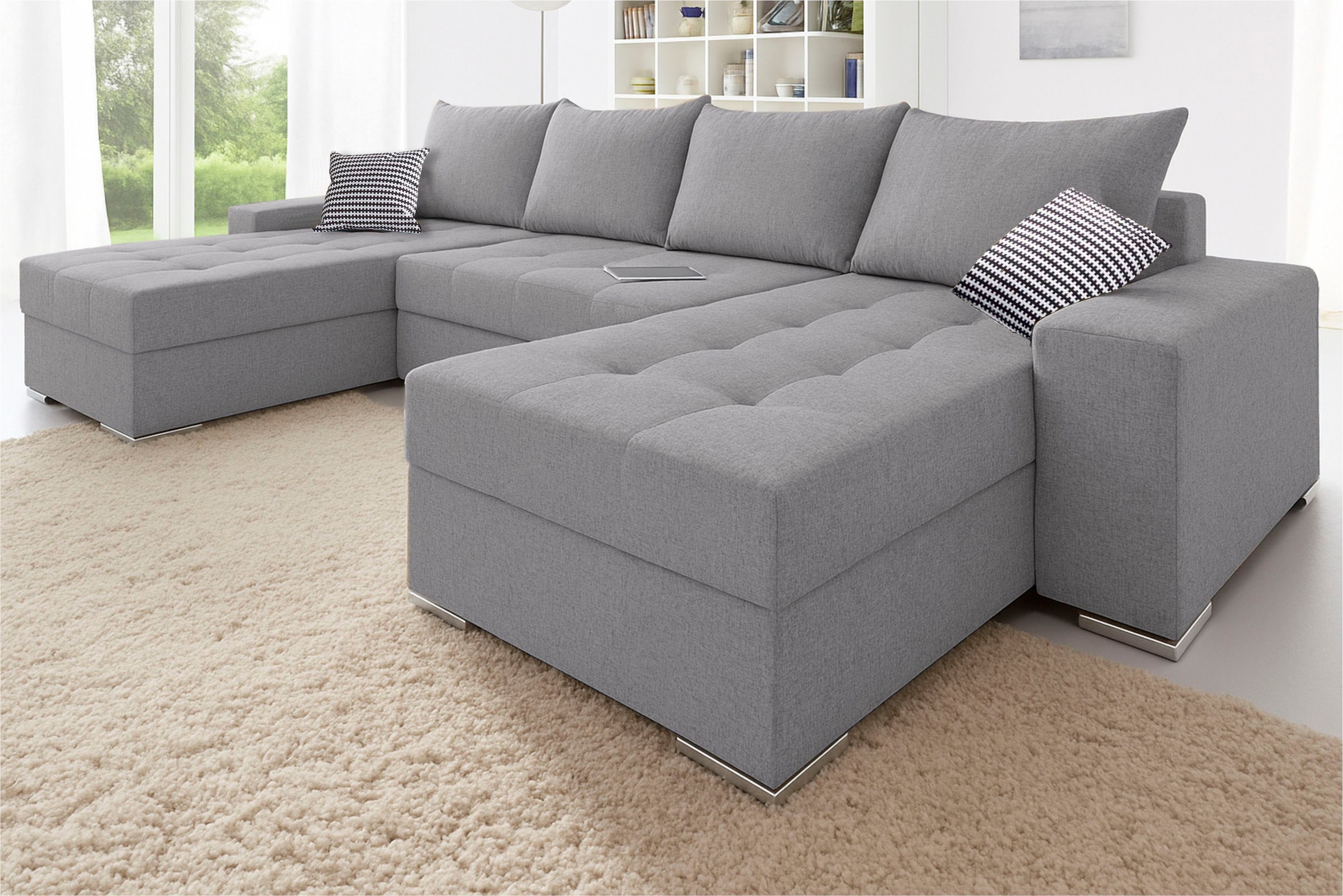Image of COLLECTION AB Wohnlandschaft "Josy XL U-Form, Breite: 313 cm" Bettfunktion, Bettkasten & 2 Zierkissen, Federkern