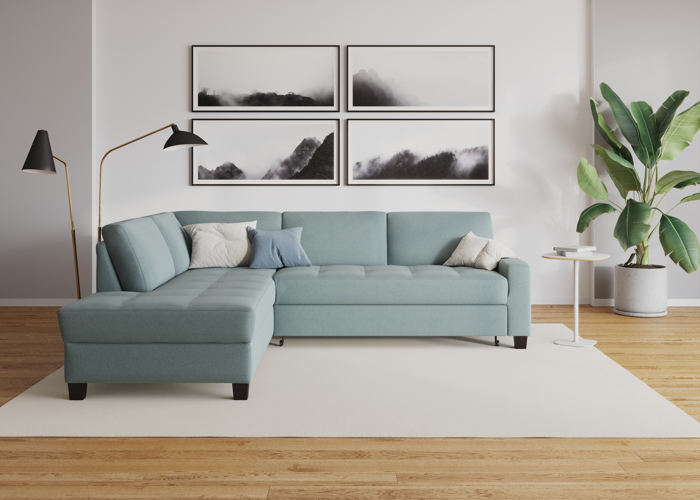 Image of DOMO collection Ecksofa "Florentina zeitlos und elegant, Sitznähte als Designelement, L-Form" wahlweise mit Bettfunktion, mit Kontrastnaht, Komfortsitzhöhe 47cm