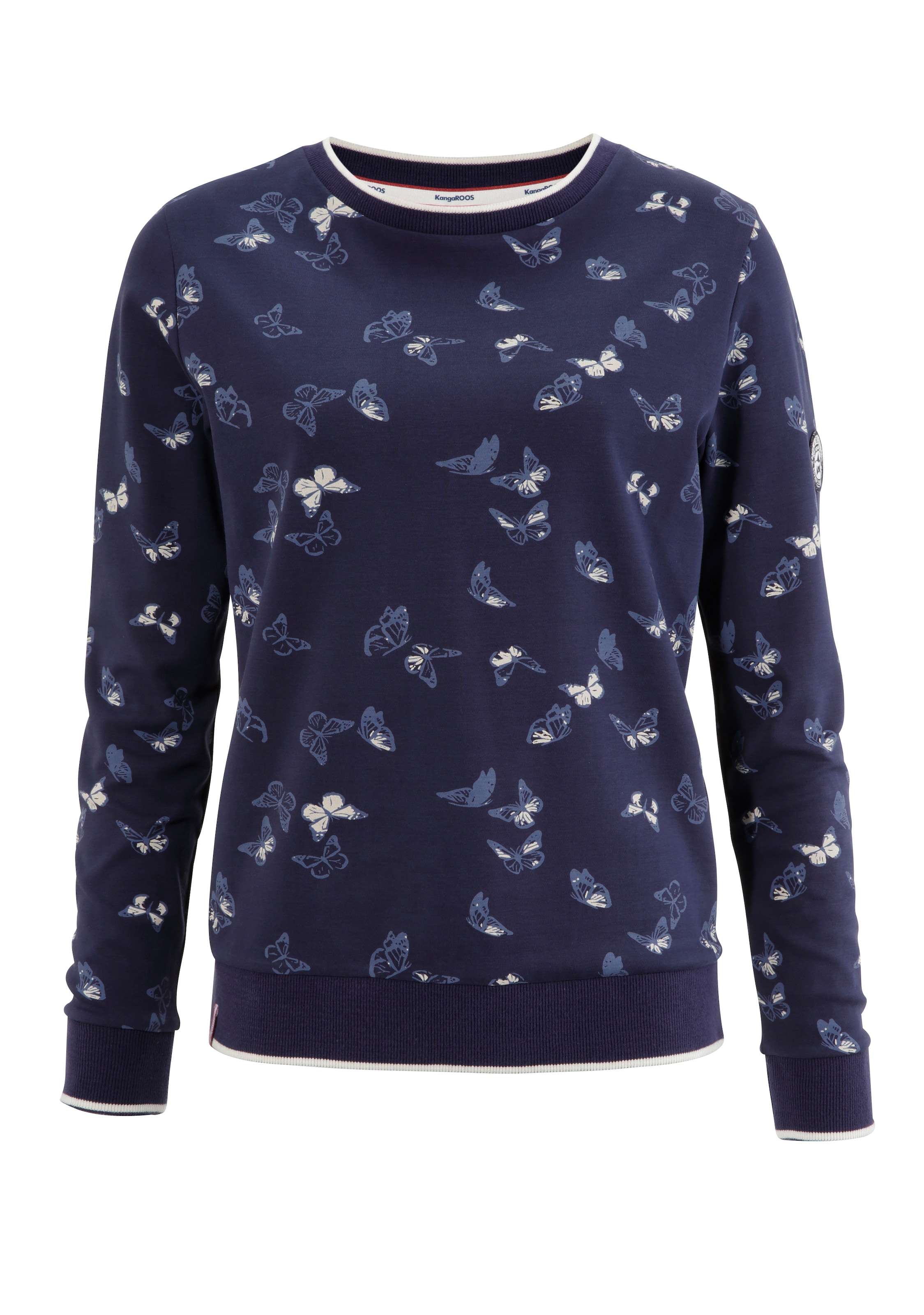 KangaROOS Sweatshirt, mit trendigem Schmetterlings-Allover-Druck