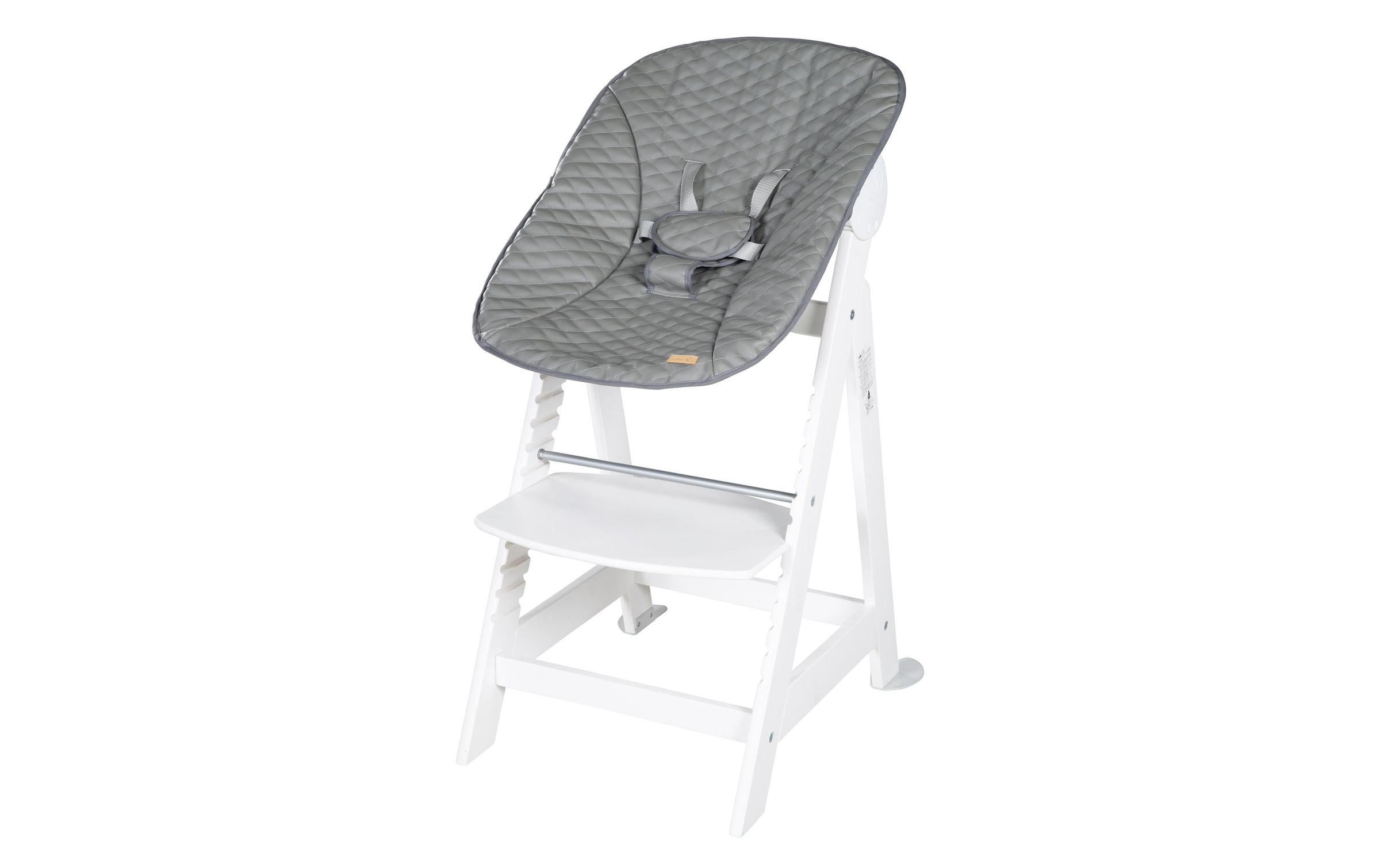 roba® Hochstuhl »Born up Set 2-in-1 Weiss, Stone gesteppt«