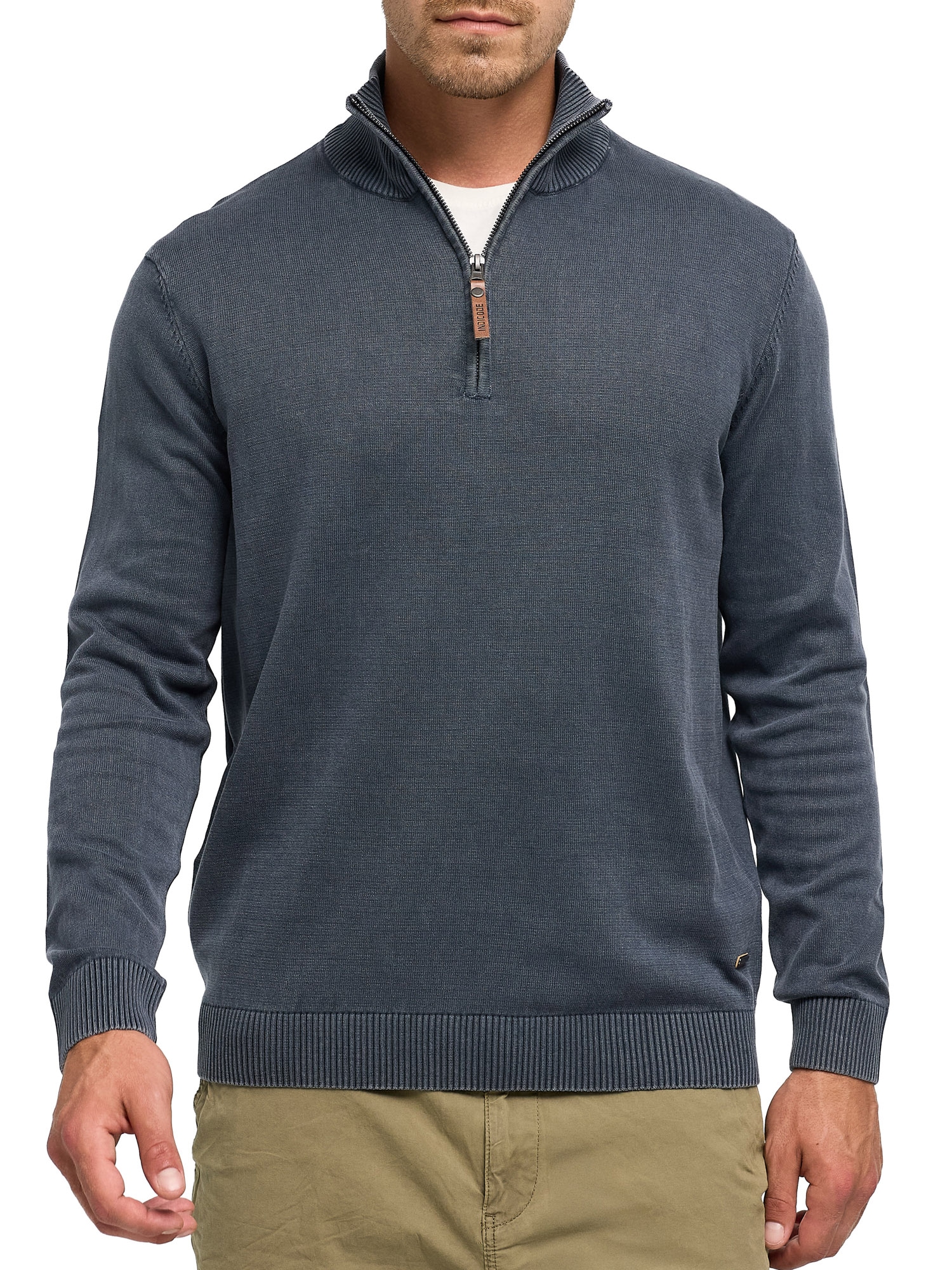 Indicode Troyer »INArkmill ½ zip« Baumwolle, regular fit