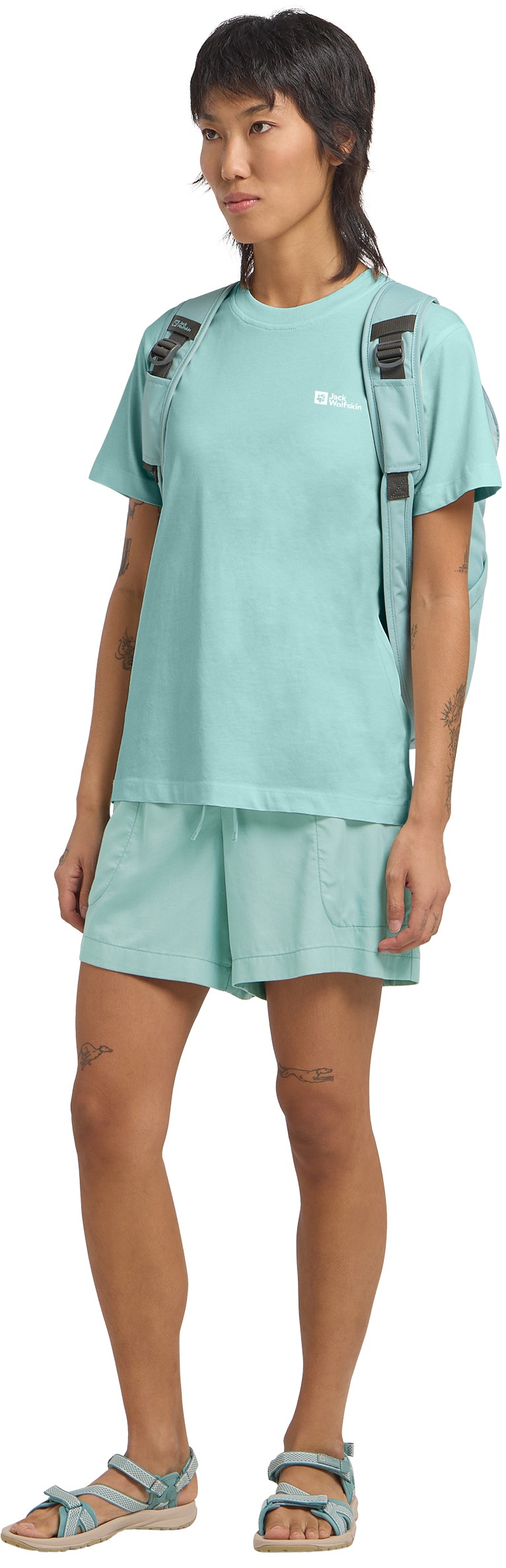 Jack Wolfskin T-Shirt »ESSENTIAL T W«, weiches, klassisches T-Shirt aus atmungsaktiver Bio-Baumwolle