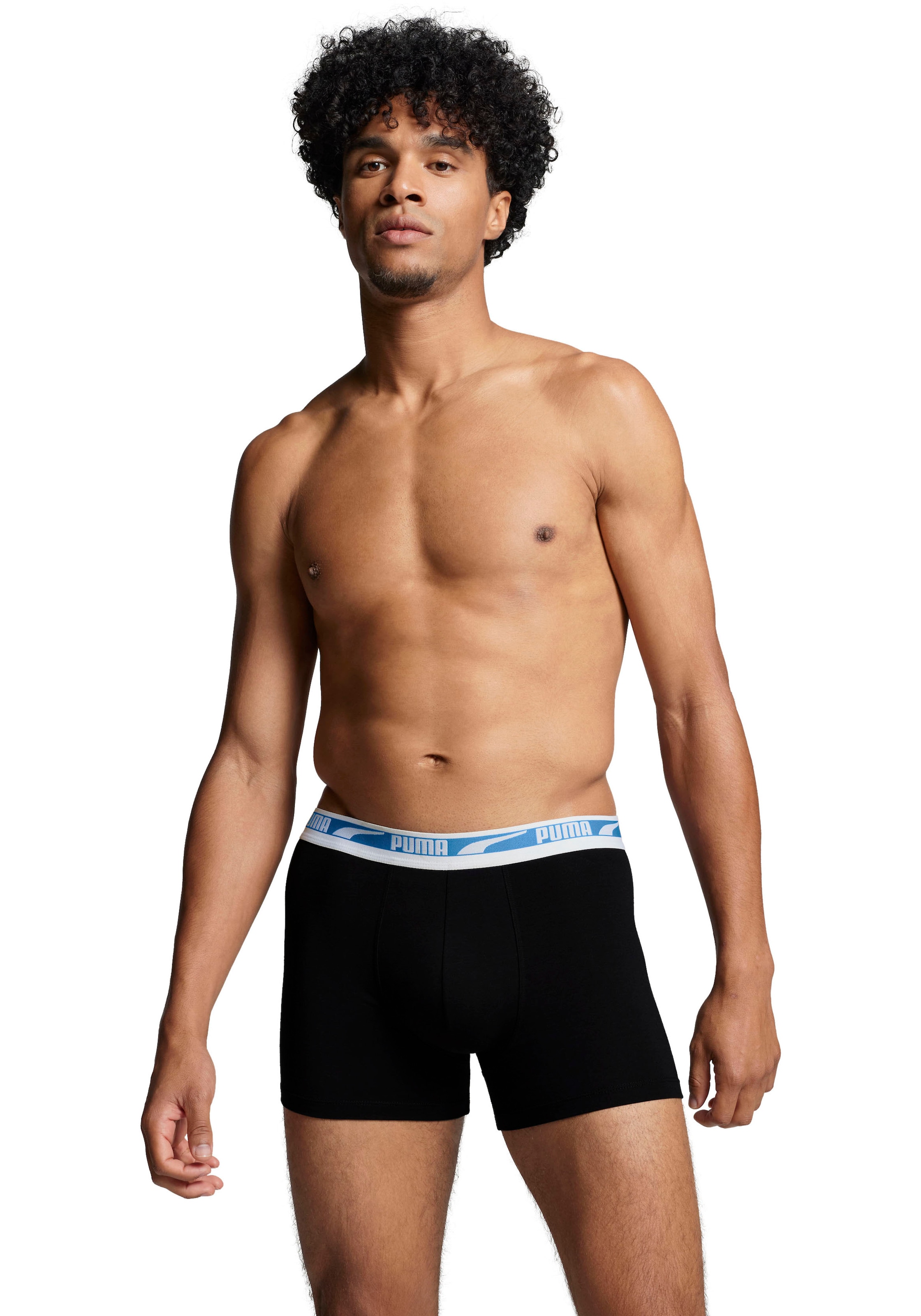 PUMA Boxershorts »MEN MULTI LOGO BOXER 2P«, Komfortbund