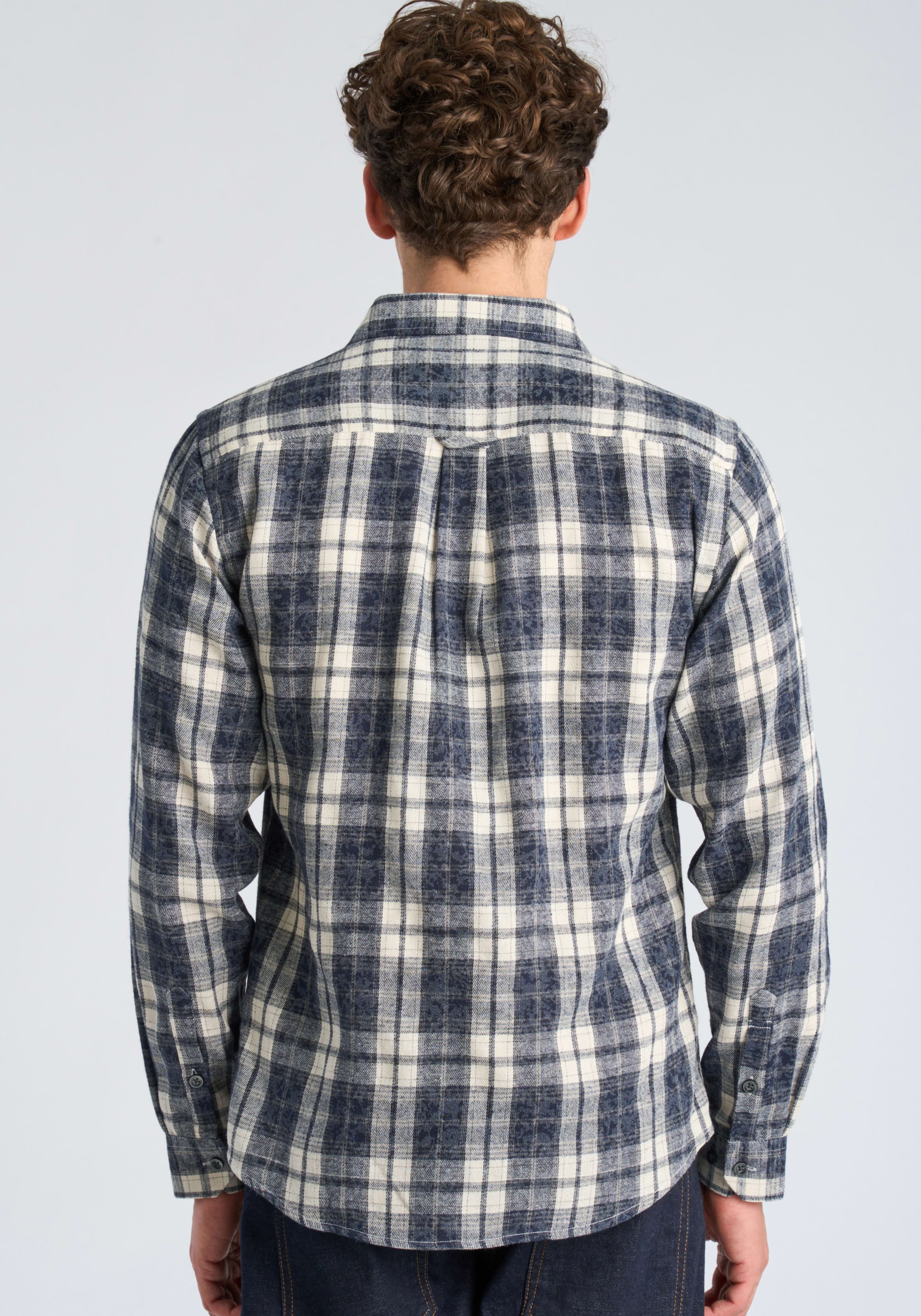 LINDBERGH Chemise à manches longues avec motif à carreaux / patte de boutons