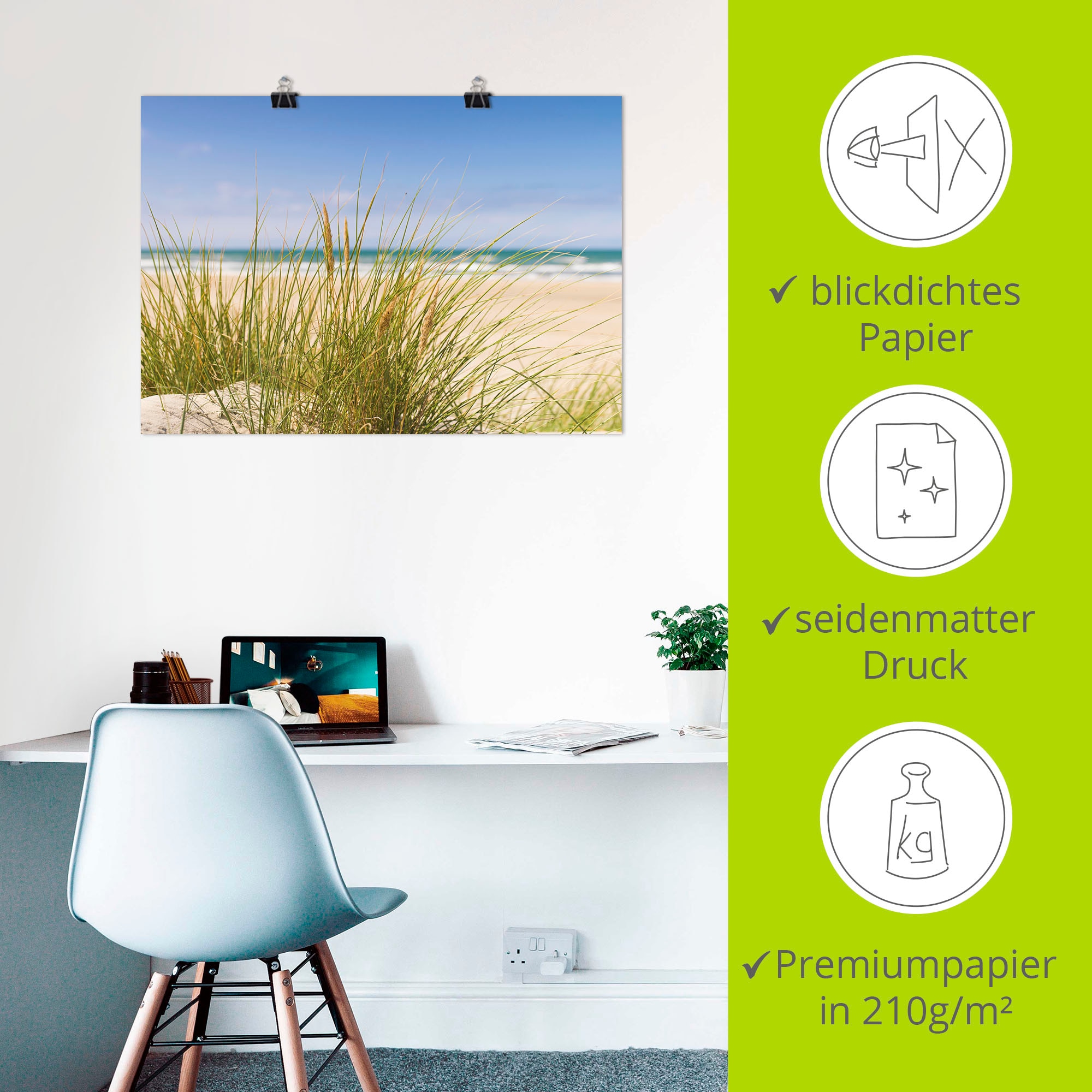 Artland Fresque murale »Dünengras« 1 cuis tlg. als Leinwandbild, Poster in verschied. Grössen