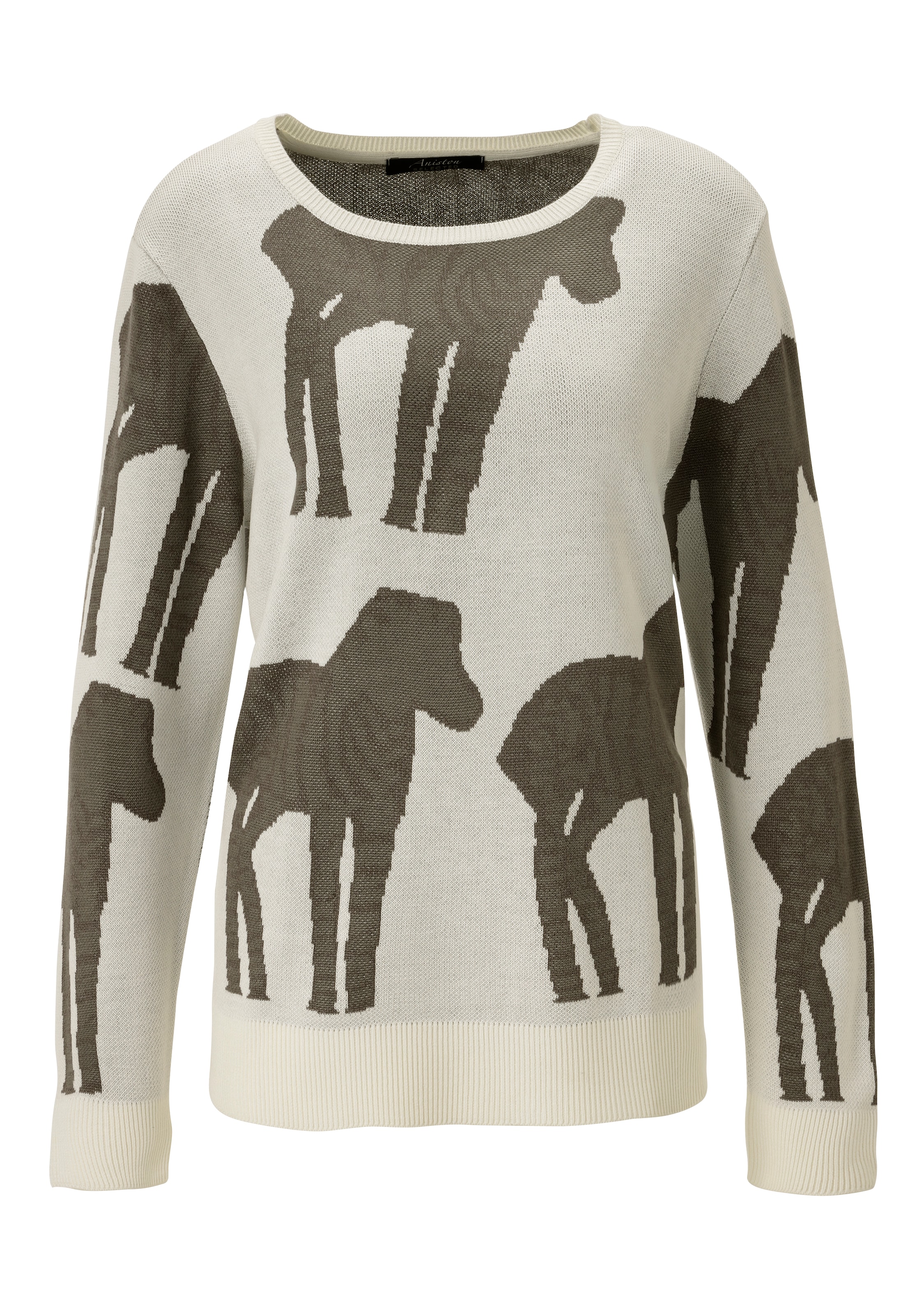 Aniston SELECTED Strickpullover, mit trendiger und grossflächiger Jacquardmusterung - NEUE KOLLEKTION