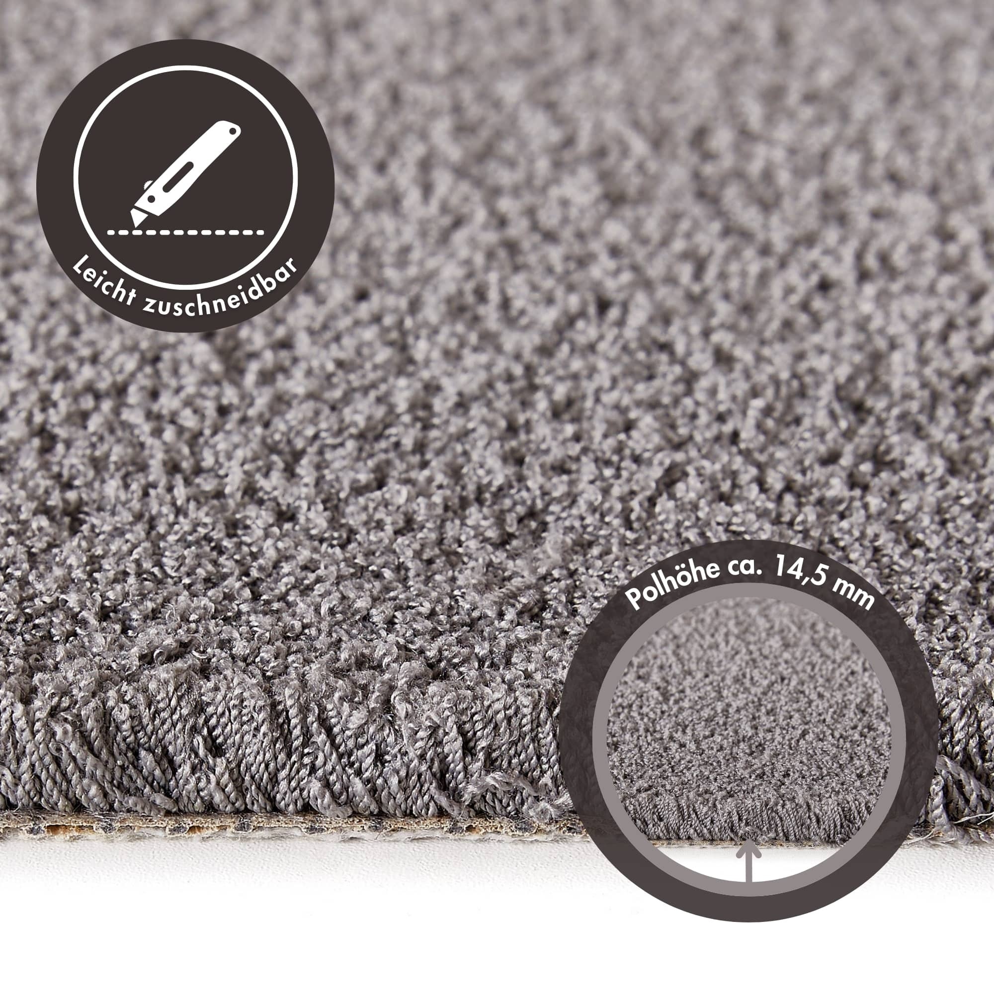 Andiamo Teppichboden »Softness, Velours, Made in Belgium«, rechteckig, 17 mm Höhe, Uni Farben, Breite 400 cm, besonders weich, Wohnzimmer, Schlafzimmer