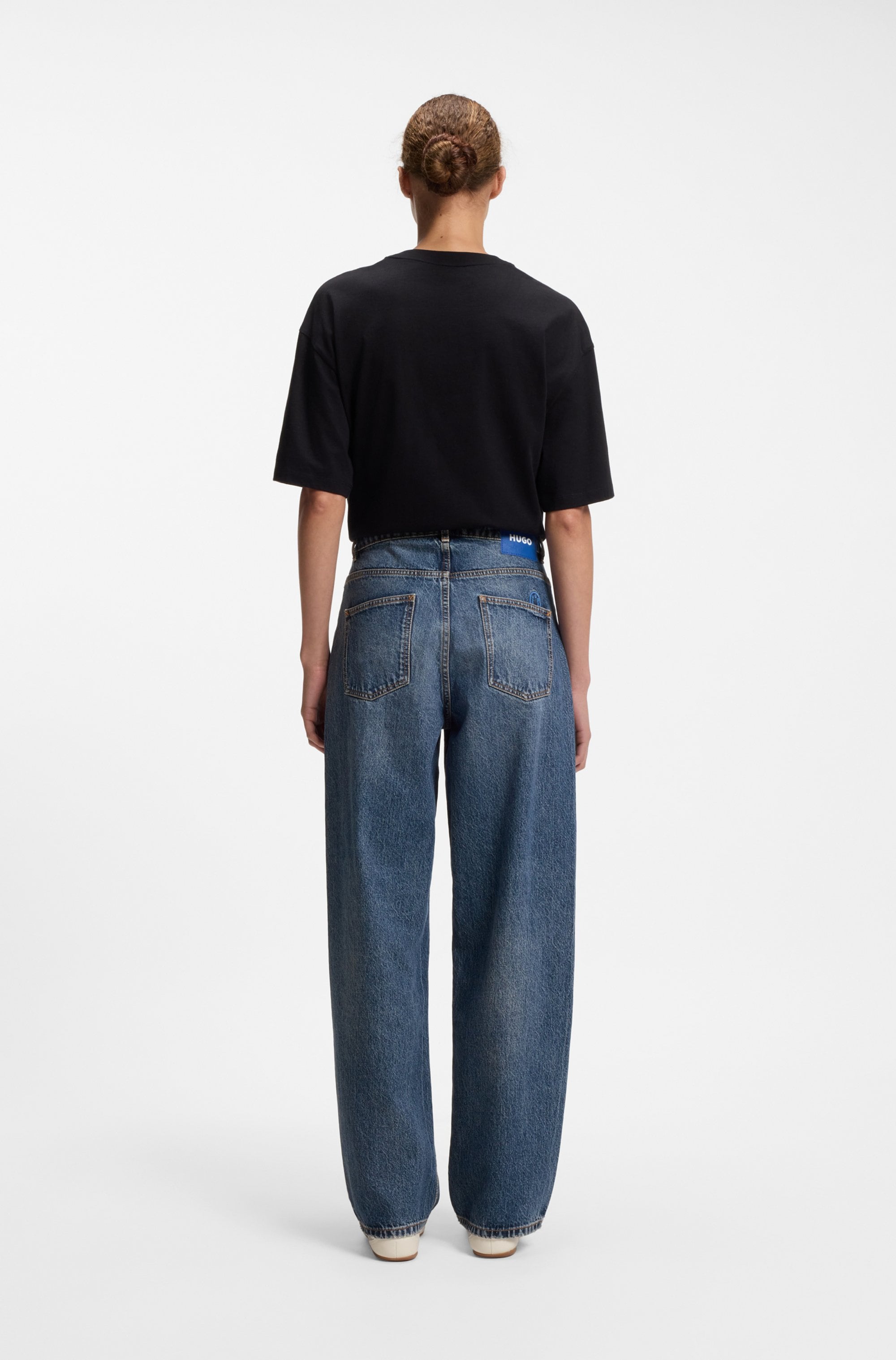 HUGO Jeans à 5 poches »Leni« coupe ample avec taille basse