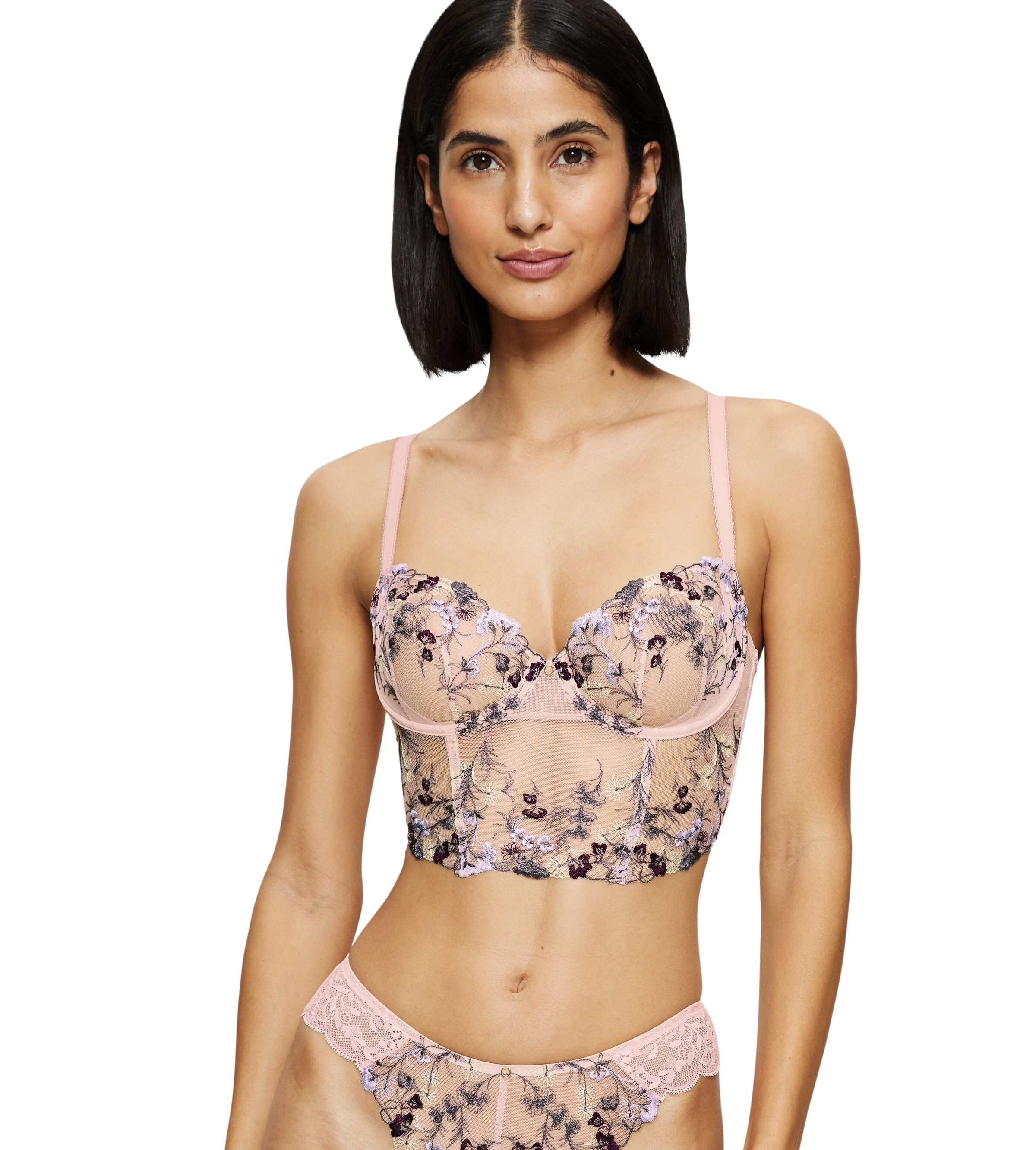 Image of Triumph Longline-BH "Sensual Spotlight Wired Corset" mit Stickerei und floraler Spitze