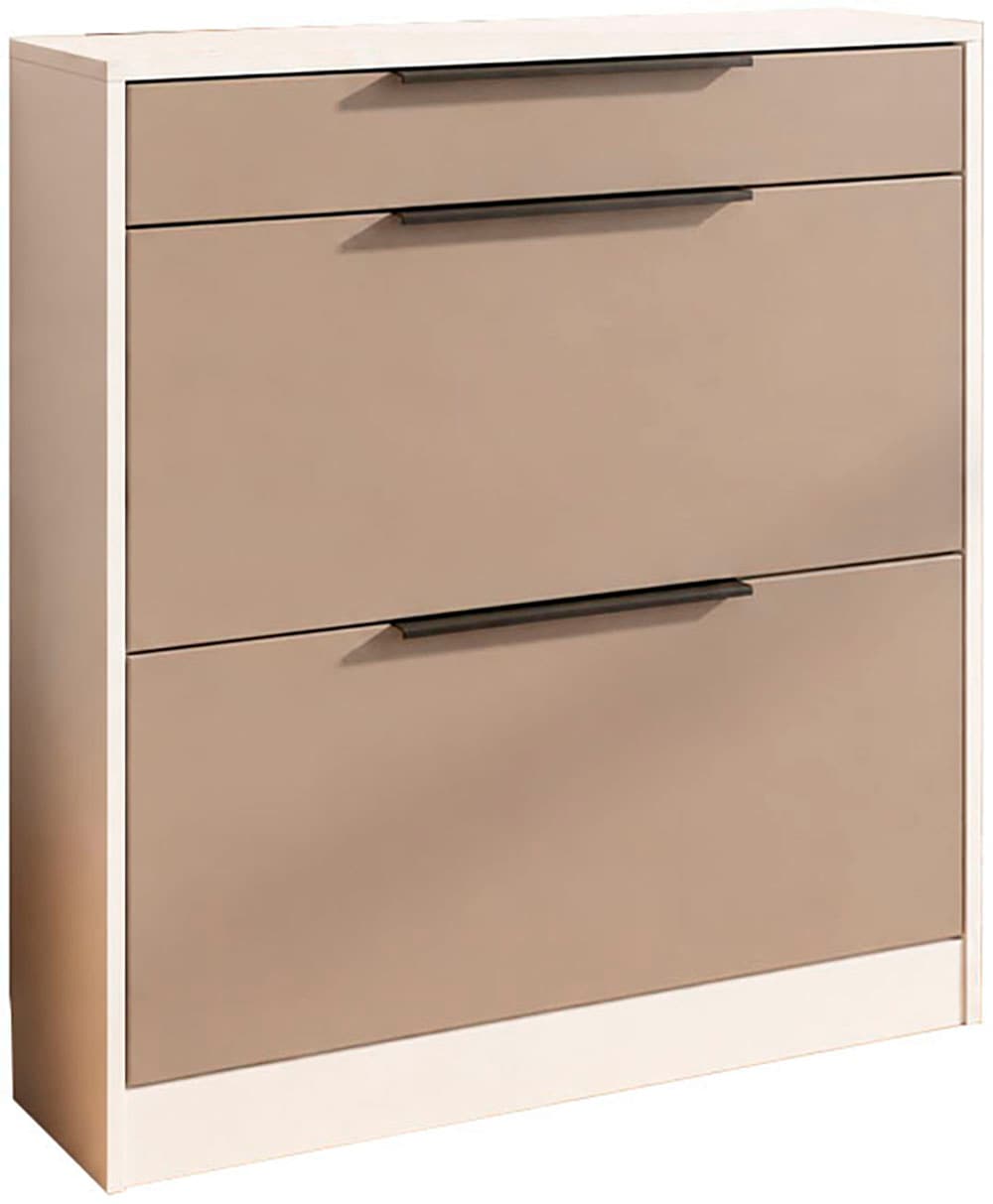 Image of borchardt Möbel Schuhschrank "Tom, Breite 89cm, bis Schuhgrösse 44" Metallgriffe, 1 Schubfach, 2 Klappen
