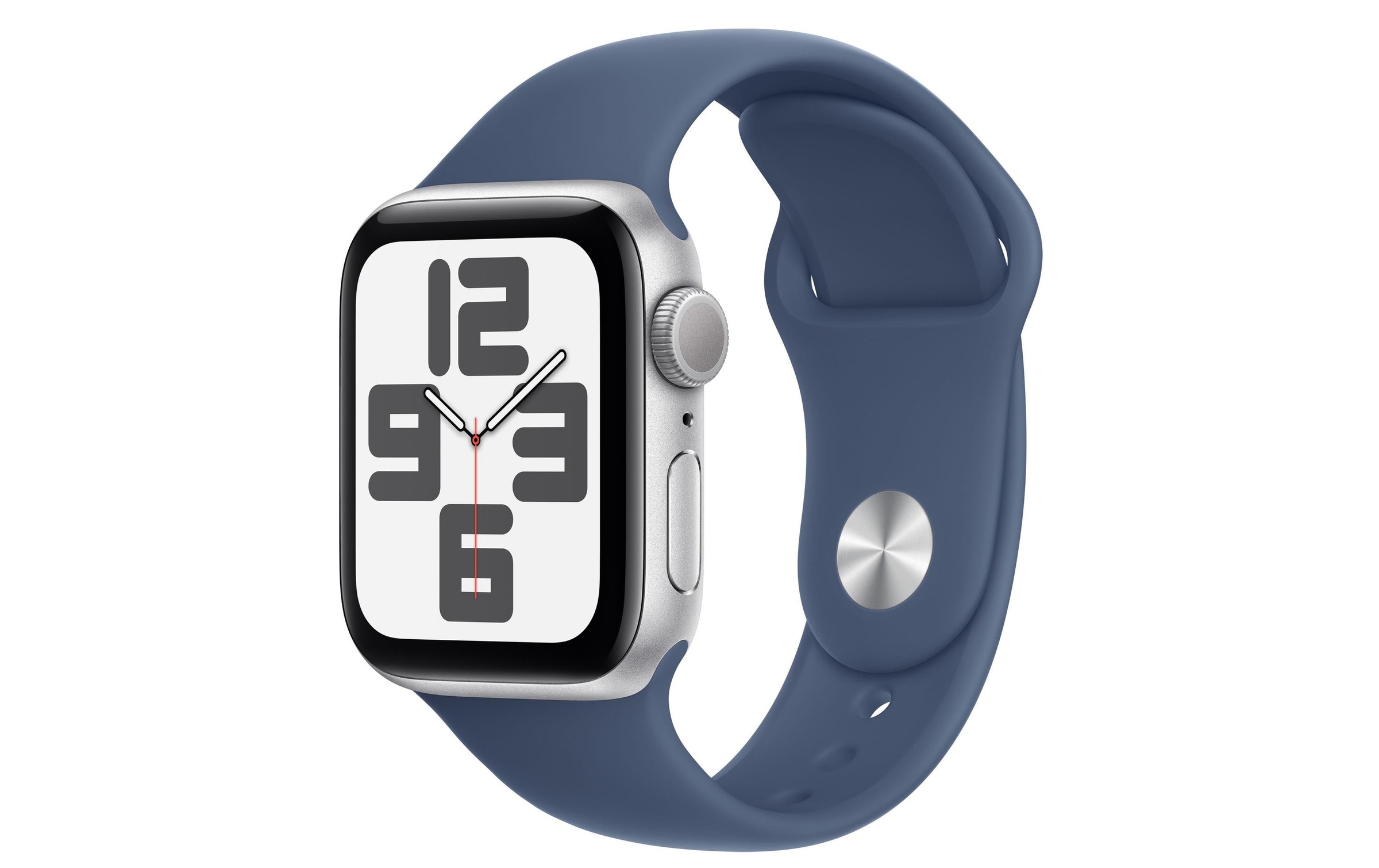 Apple Watch SE (2024), 44 mm, GPS, Sport Band S/M, Silberfarben