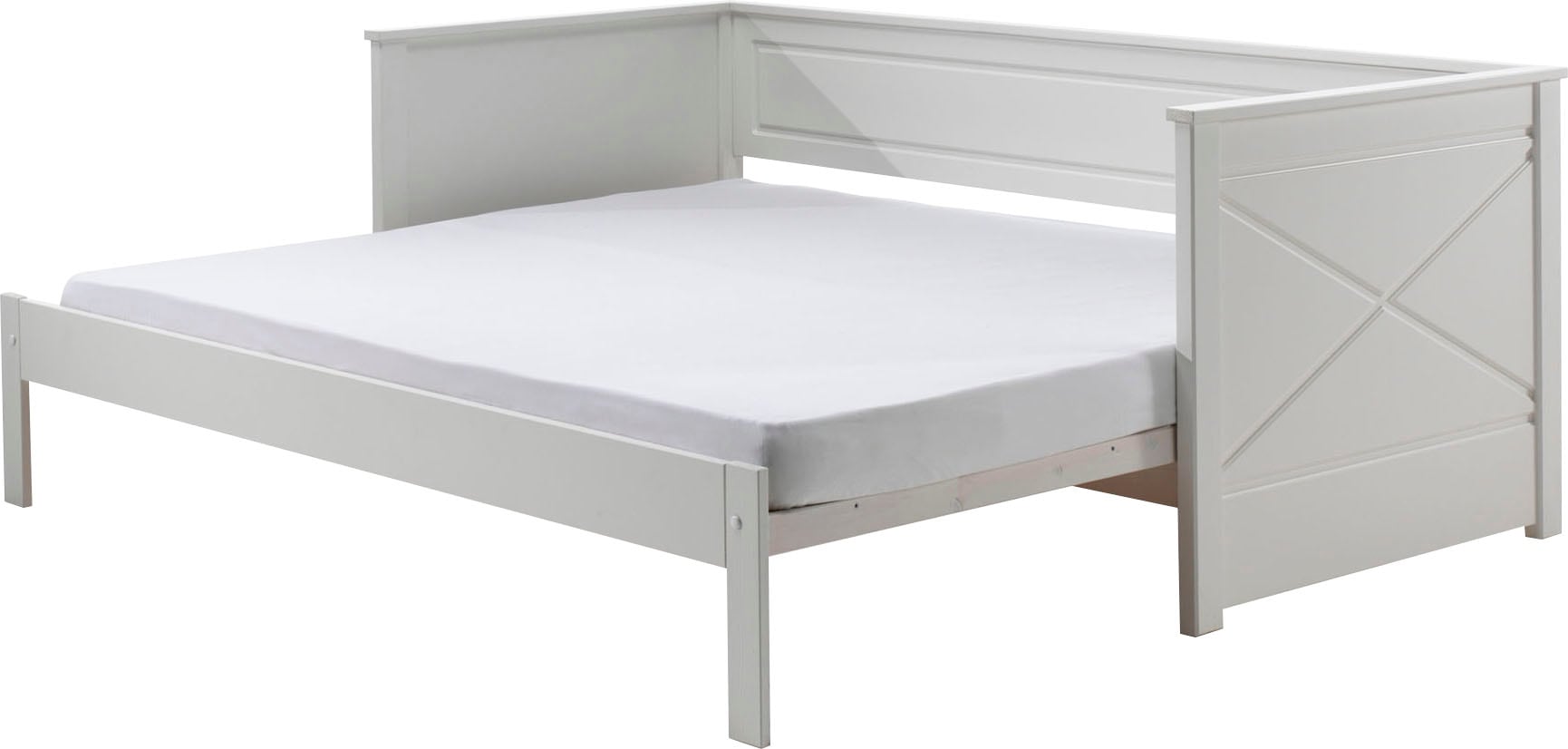 Vipack Bett »Vipack Pino« Made in Europe,  Kojenbett LF 90x200 cm, ausziehen auf 180x200 cm, Ausf. Weiss lackiert