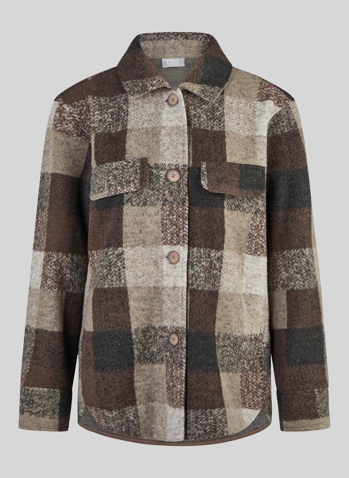 Rabe Veste chemise sans capuche im Karo-Look und mit Knopfleiste