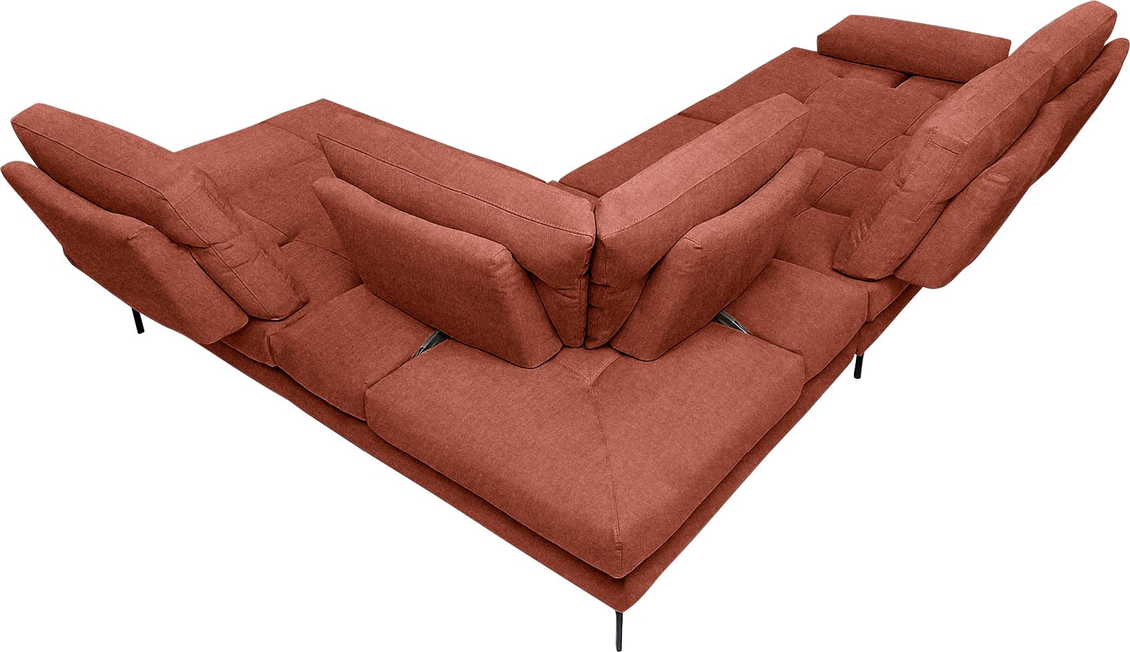 CALIA ITALIA Ecksofa »Toby Wing, B/T: 288/232 cm, Designsofa mit sensationellem Sitzkomfort« L-Form, Sitztiefenverstellung, funktionale Ecke, Füsse in schwarz matt