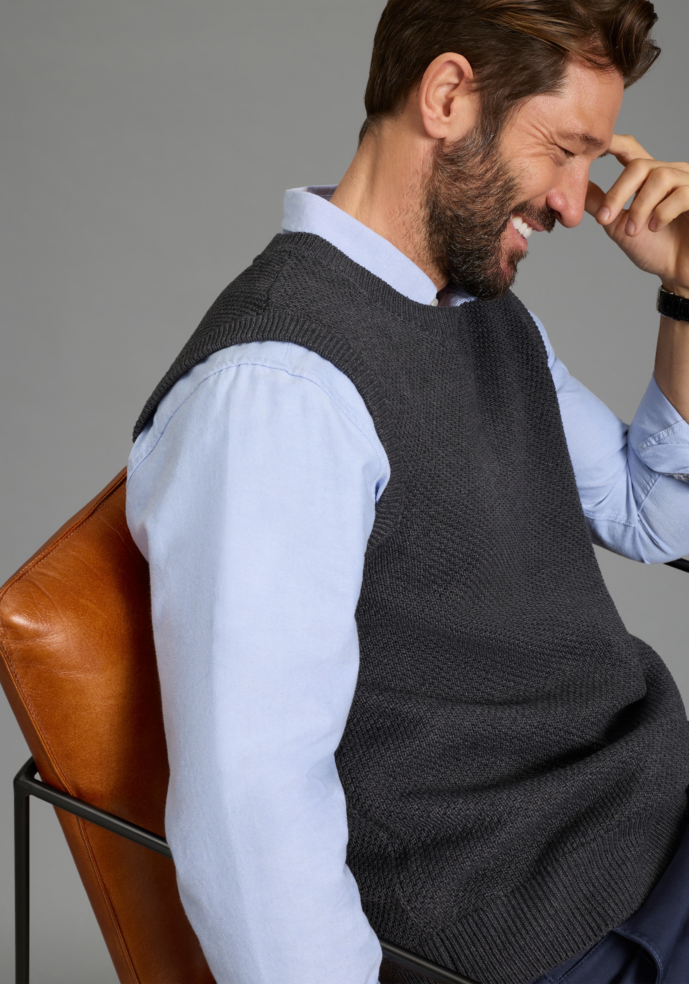 Man's World Pull-over »Neue Kollektion! Highlight mit Struktur!« aus Baumwolle, mit Rundhalsausschnitt, Regular Fit