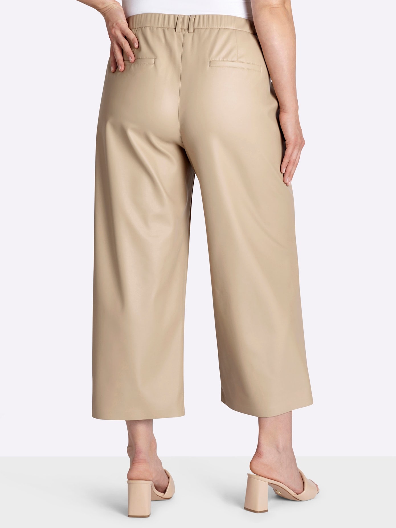 Sheego Pantalon imitation cuir