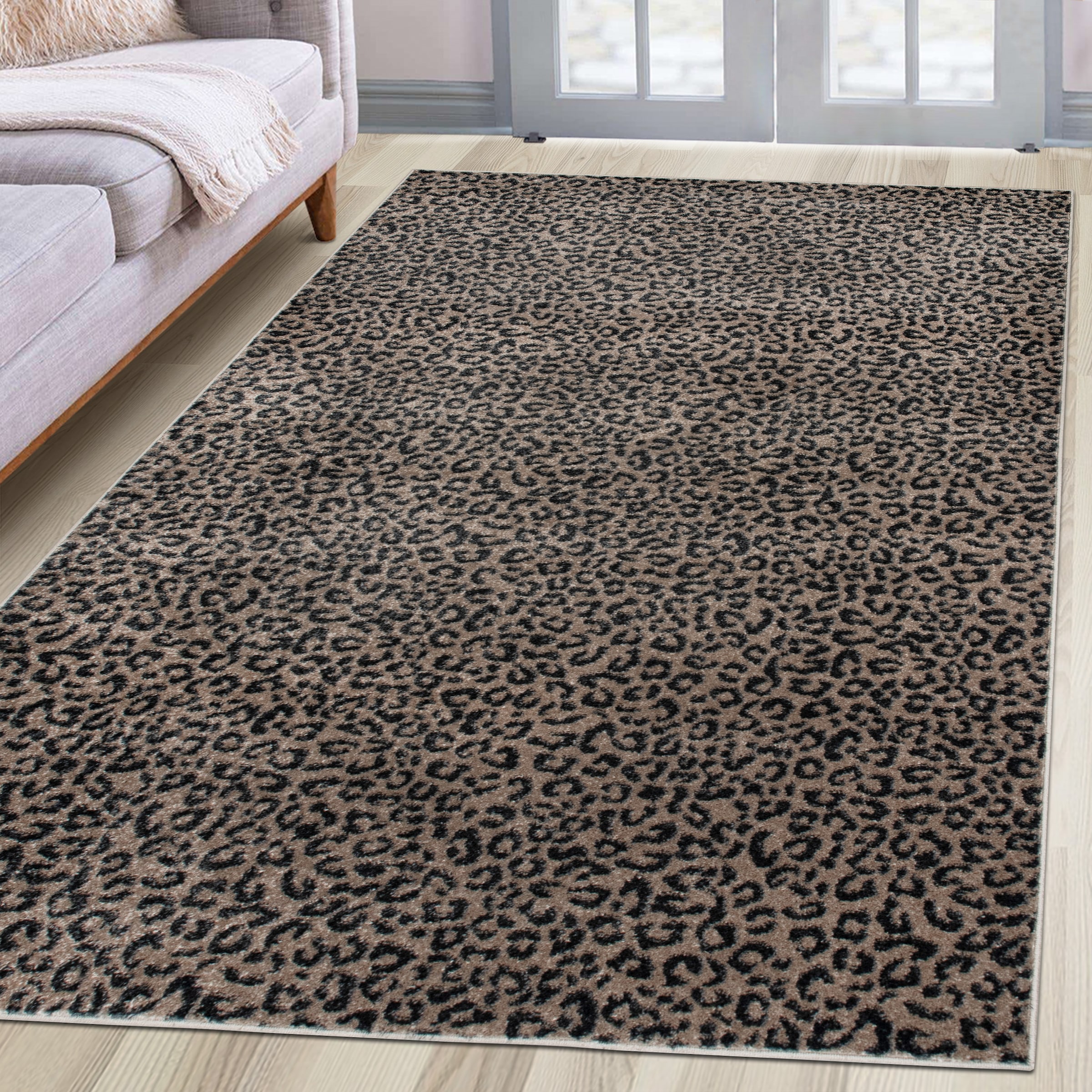 GOODproduct Teppich »Fynna, Leopardenmuster« rechteckig 9 mm Höhe besonders weicher Flor, Wohnzimmer, Schlafzimmer, Esszimmer