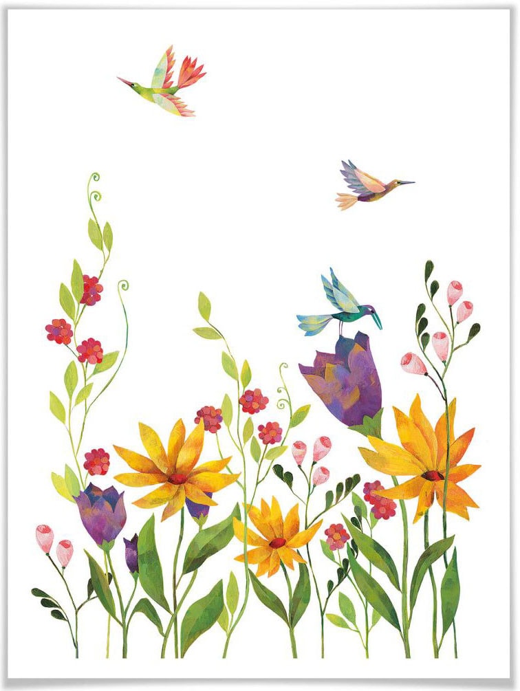 Poster »Märchen Wandbilder Blütenpoesie«, Pflanzen, (1 St.), Poster ohne Bilderrahmen