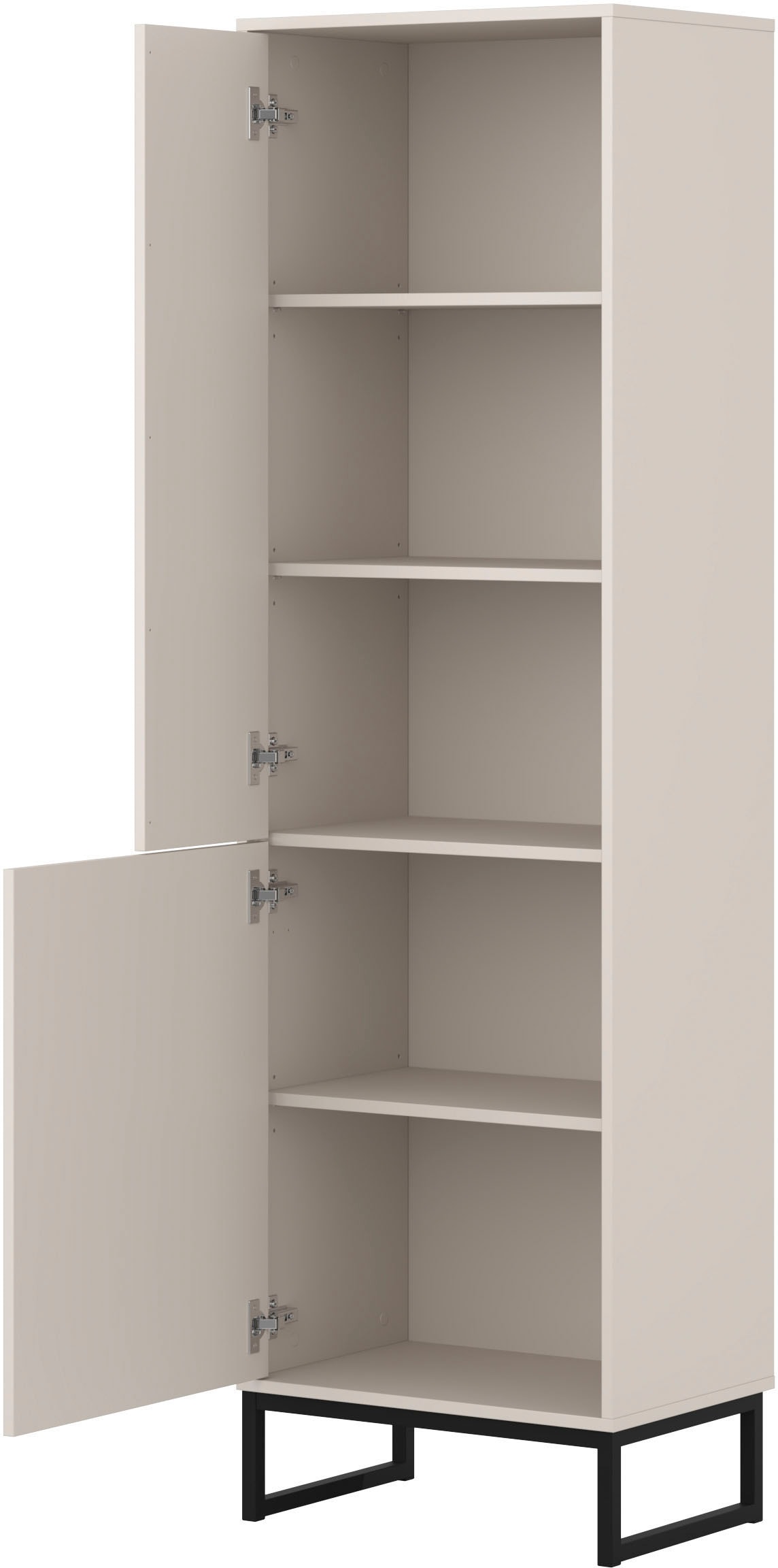 GOODproduct Vitrine »Loft, Höhe 180 cm, moderne grifflose Standvitrine mit 2 Türen« Hochschrank mit viel Stauraum, verstellbaren Einlegeböden, Regal