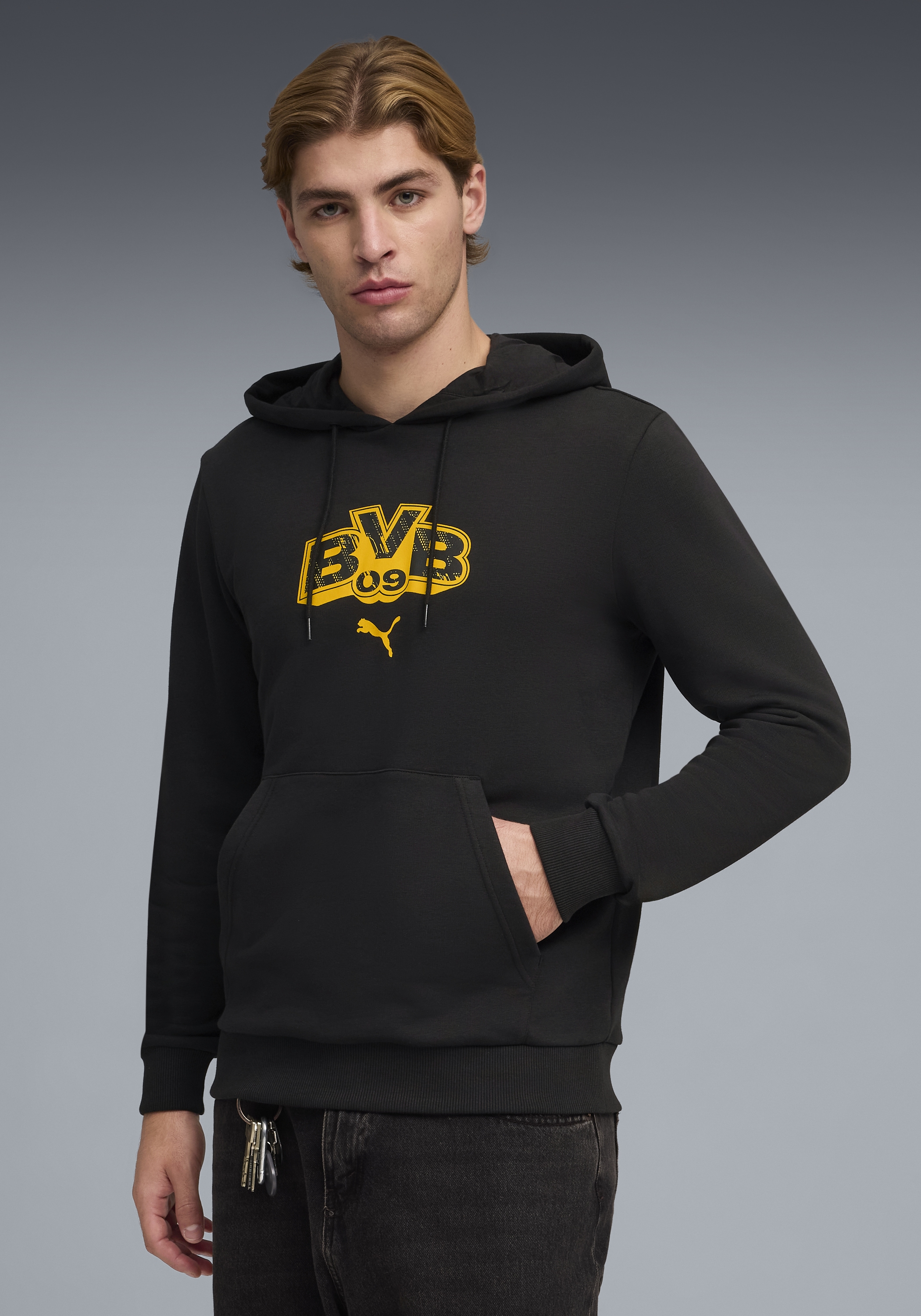 Image of PUMA Kapuzensweatshirt "BVB FTBLCULTURE HOODIE", sportlicher Stil, Regular Fit