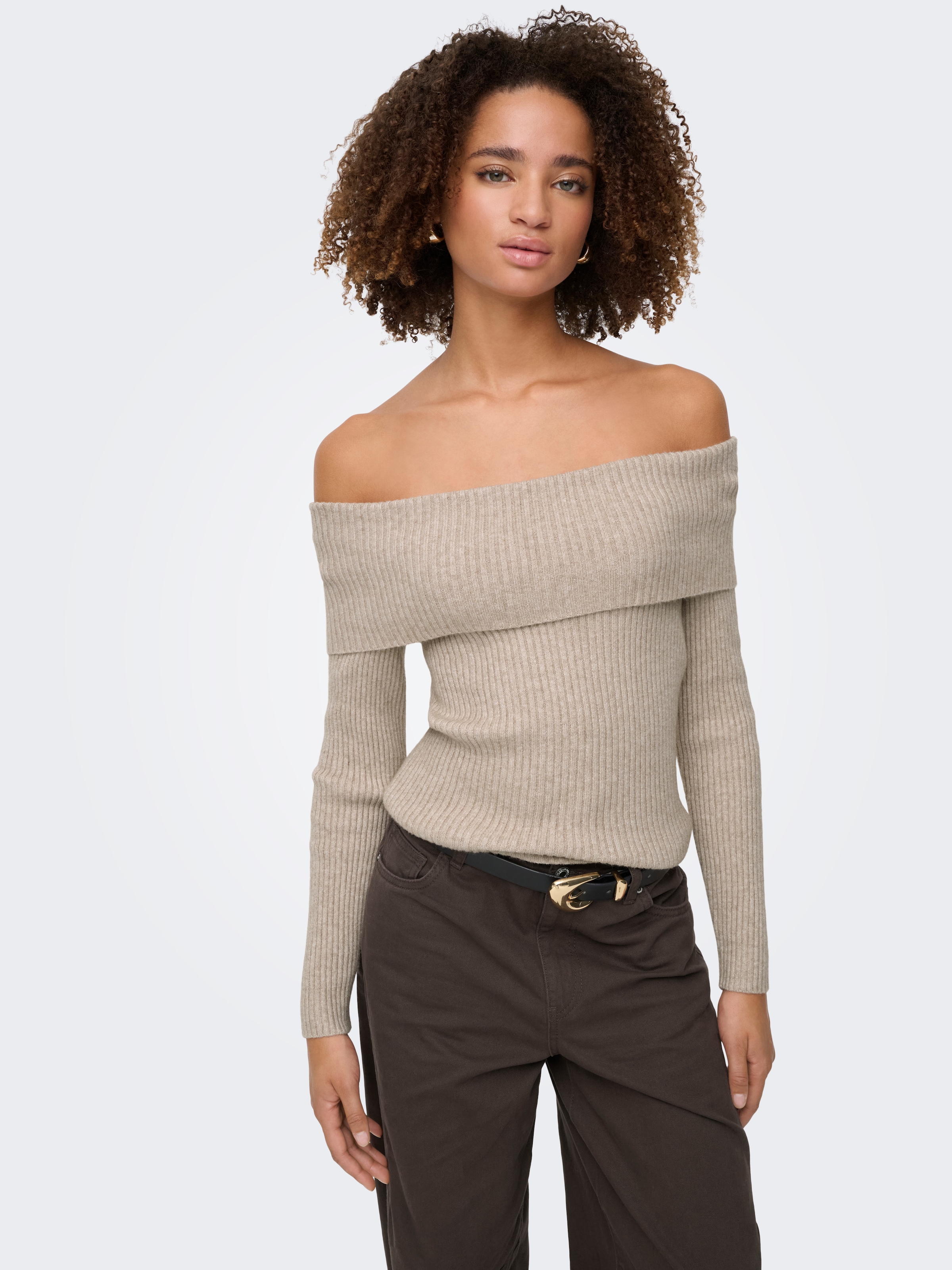 ONLY Strickpullover »ONLKATIA LIFE LS OFF SHOULDER KNT NOOS« Viskosemischung, regular fit