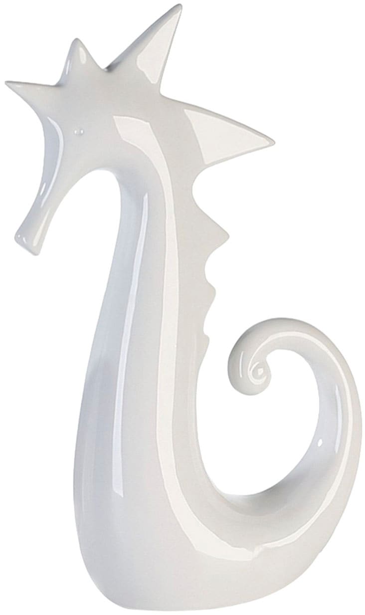 GILDE Tierfigur »Seepferdchen, weiss glänzend«