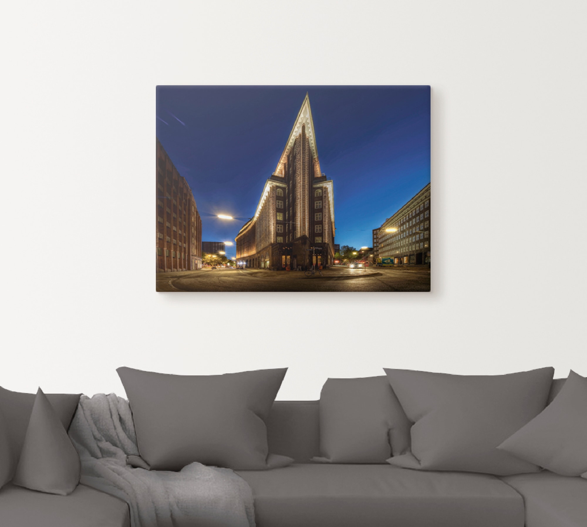 Artland Leinwandbild »Hamburg Chilehaus« Gebäude 1 Stk. tlg. auf Holzrahmen gespannt