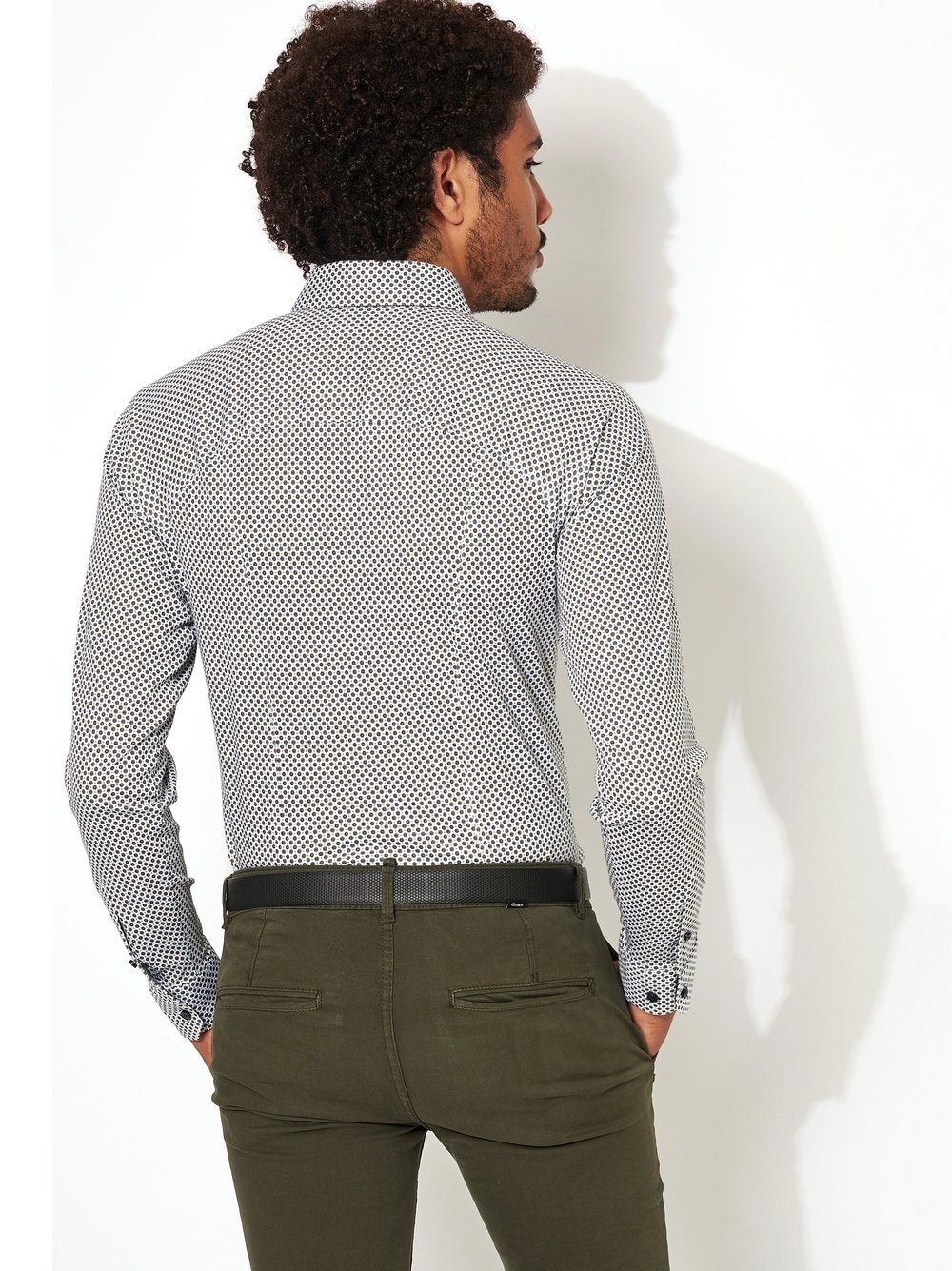 DESOTO Businesshemd »Jerseyhemd Casual Kent langarm«, Flexibler Stretch, mit Minimal Print, Kentkragen